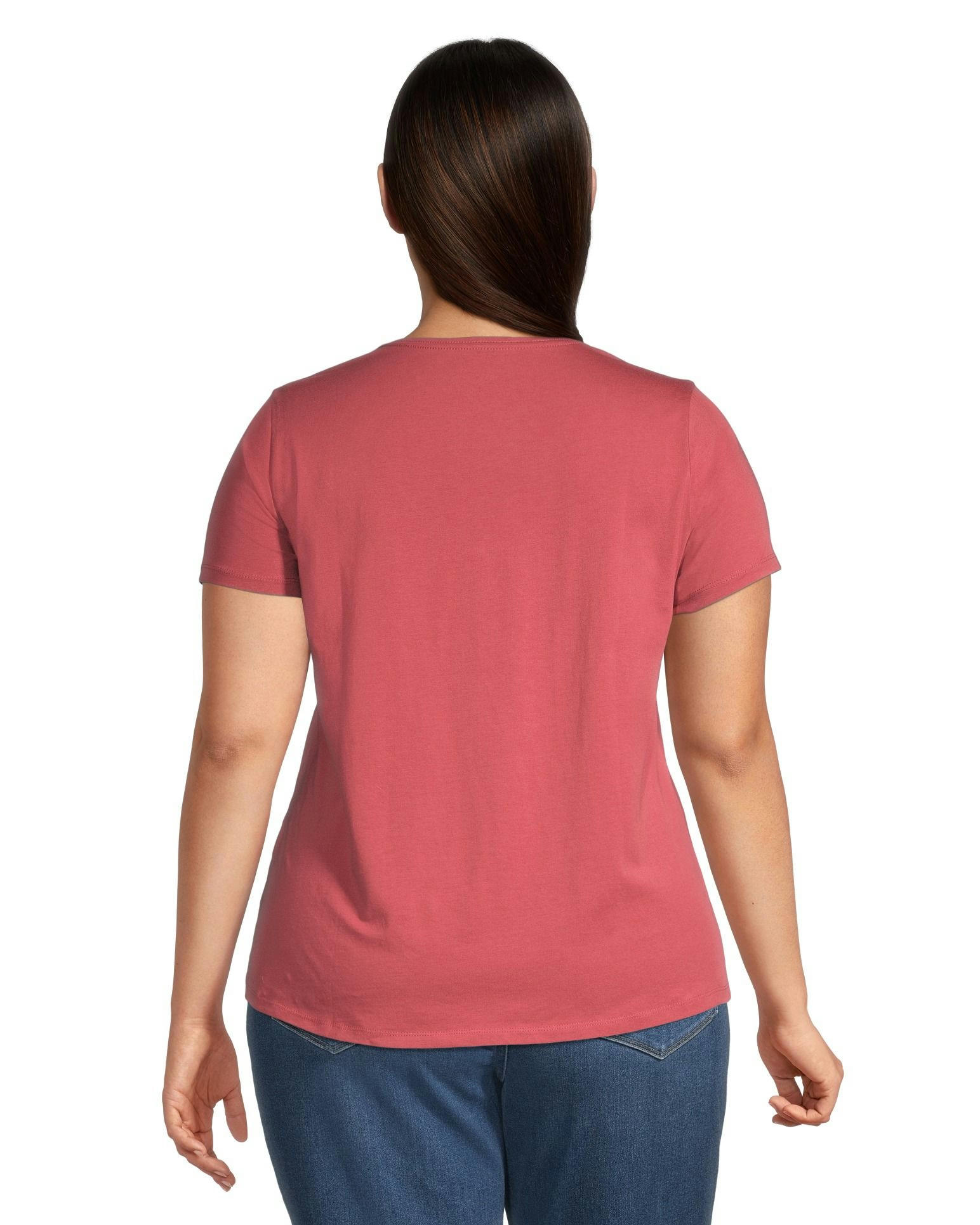 Women's Short Sleeve Semi-Fitted V-Neck T Shirt