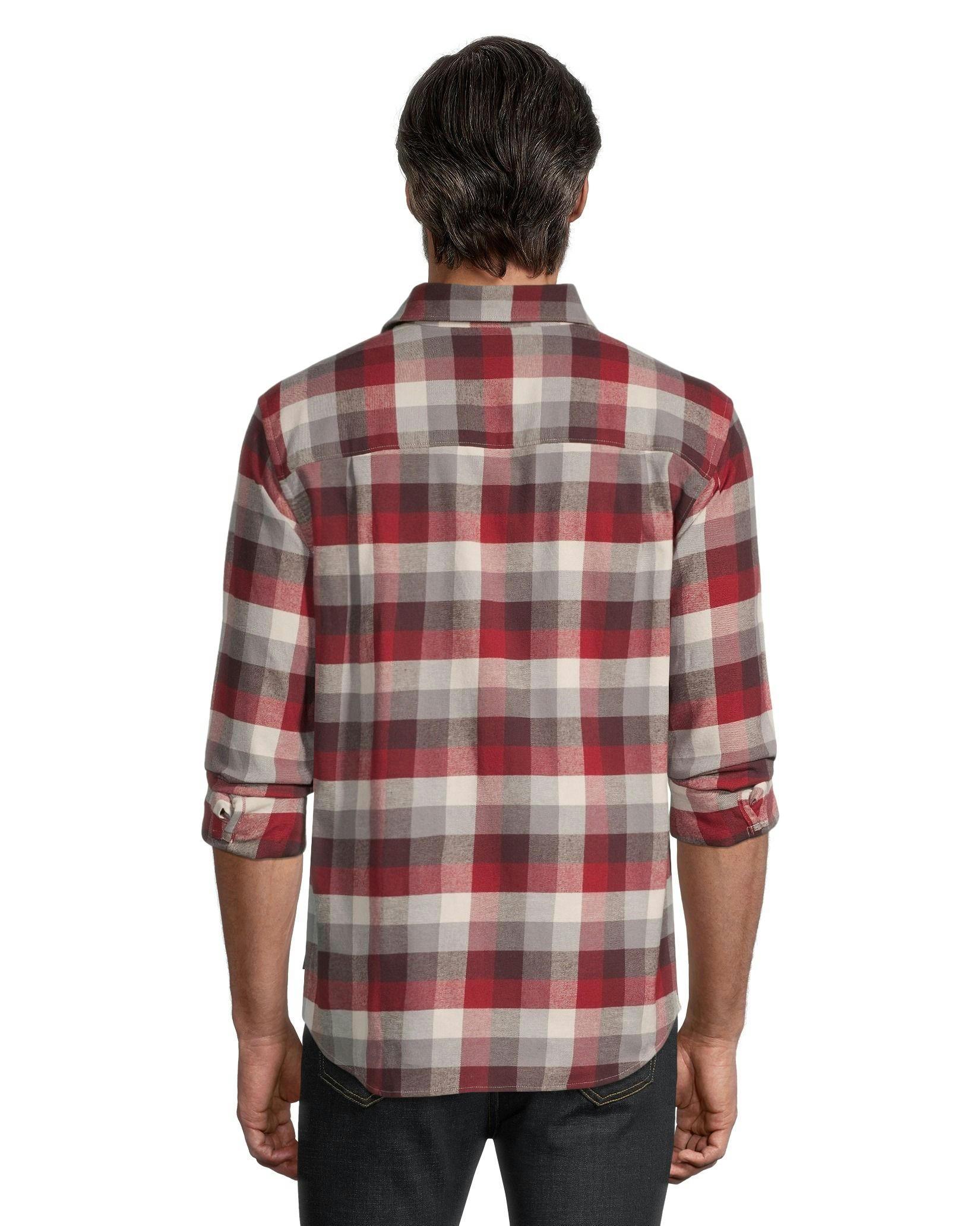 WindRiver Men's Stretch Regular Fit Basic Flannel Shirt