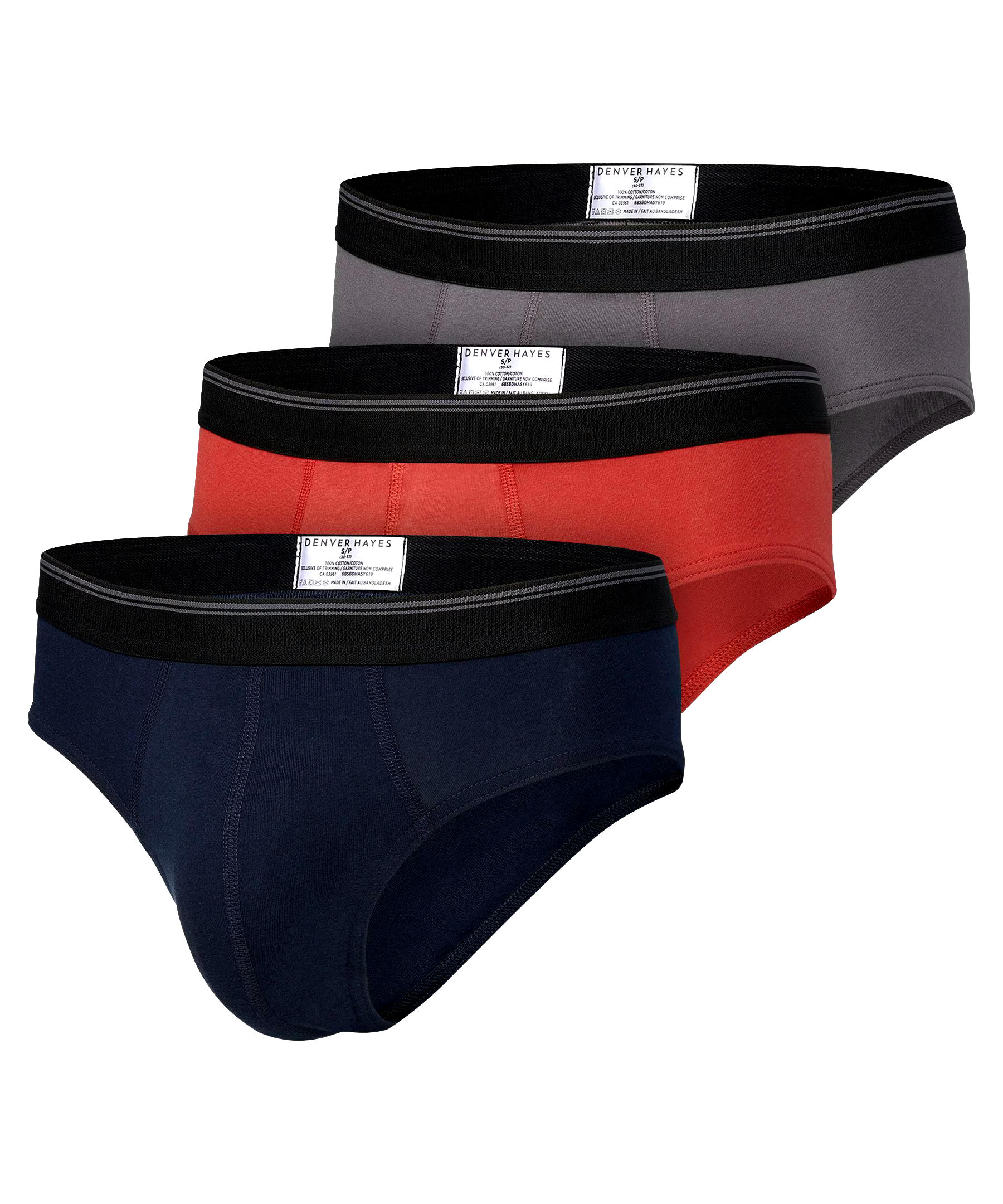Denver Hayes Men's 4 Pack Yarn Dye Sport Briefs