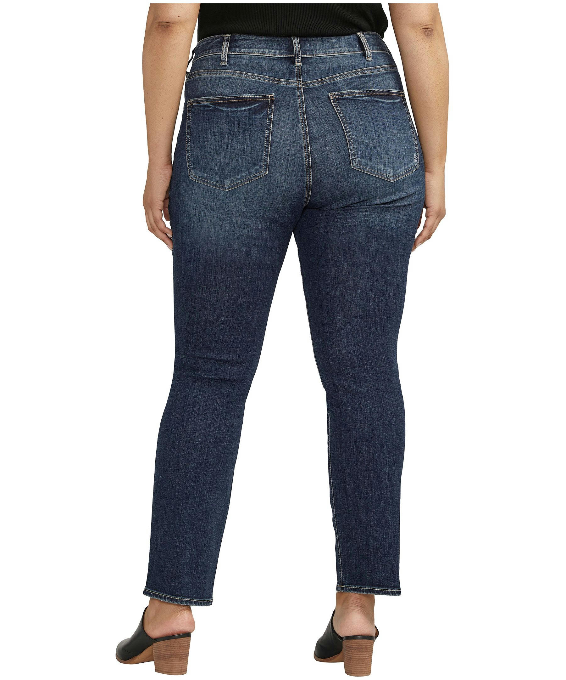 Silver Women's Avery High Rise Curvy Fit Straight Leg Jeans