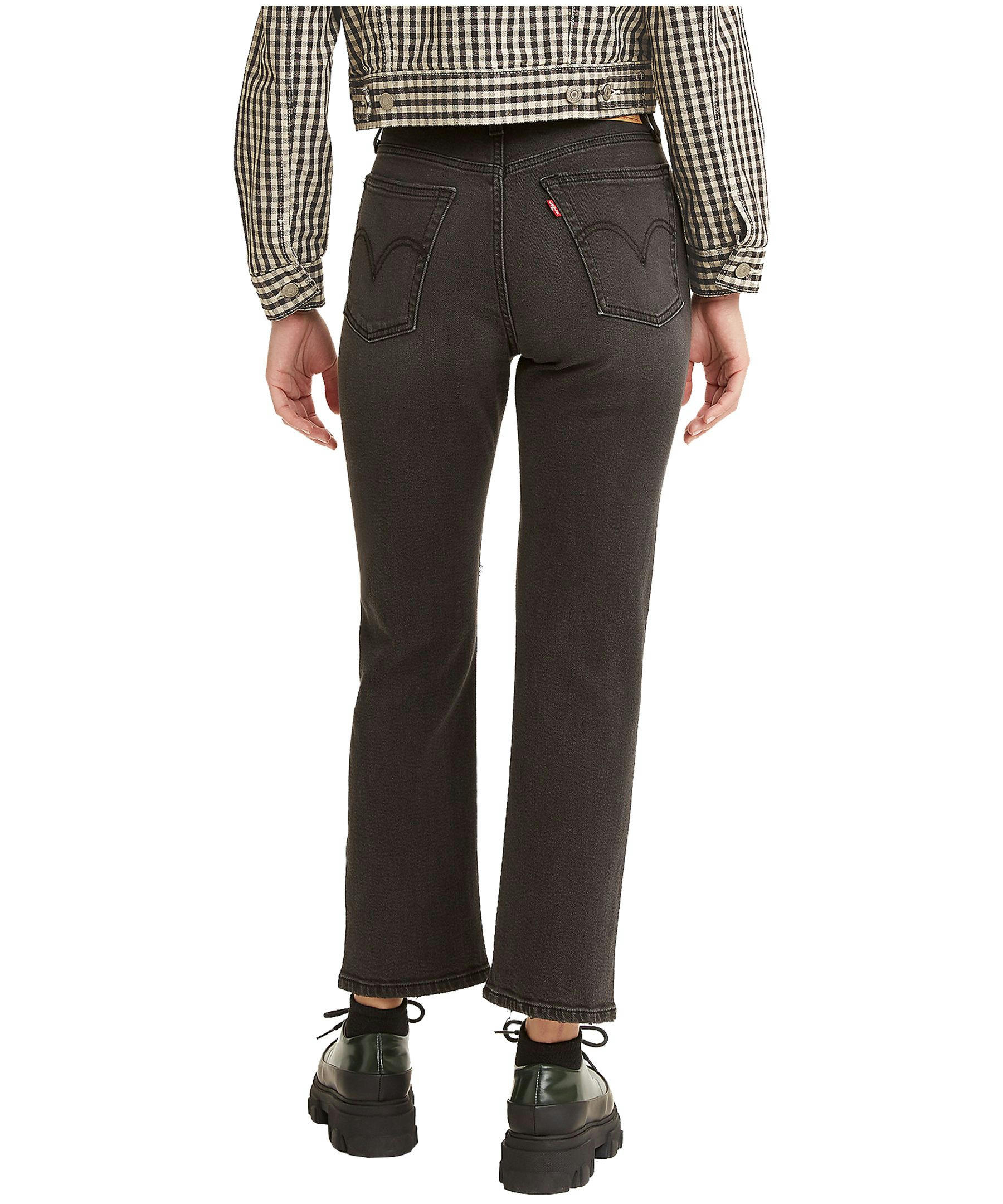 Levi's Women's Wedgie High Rise Straight Leg Jeans with Destruction