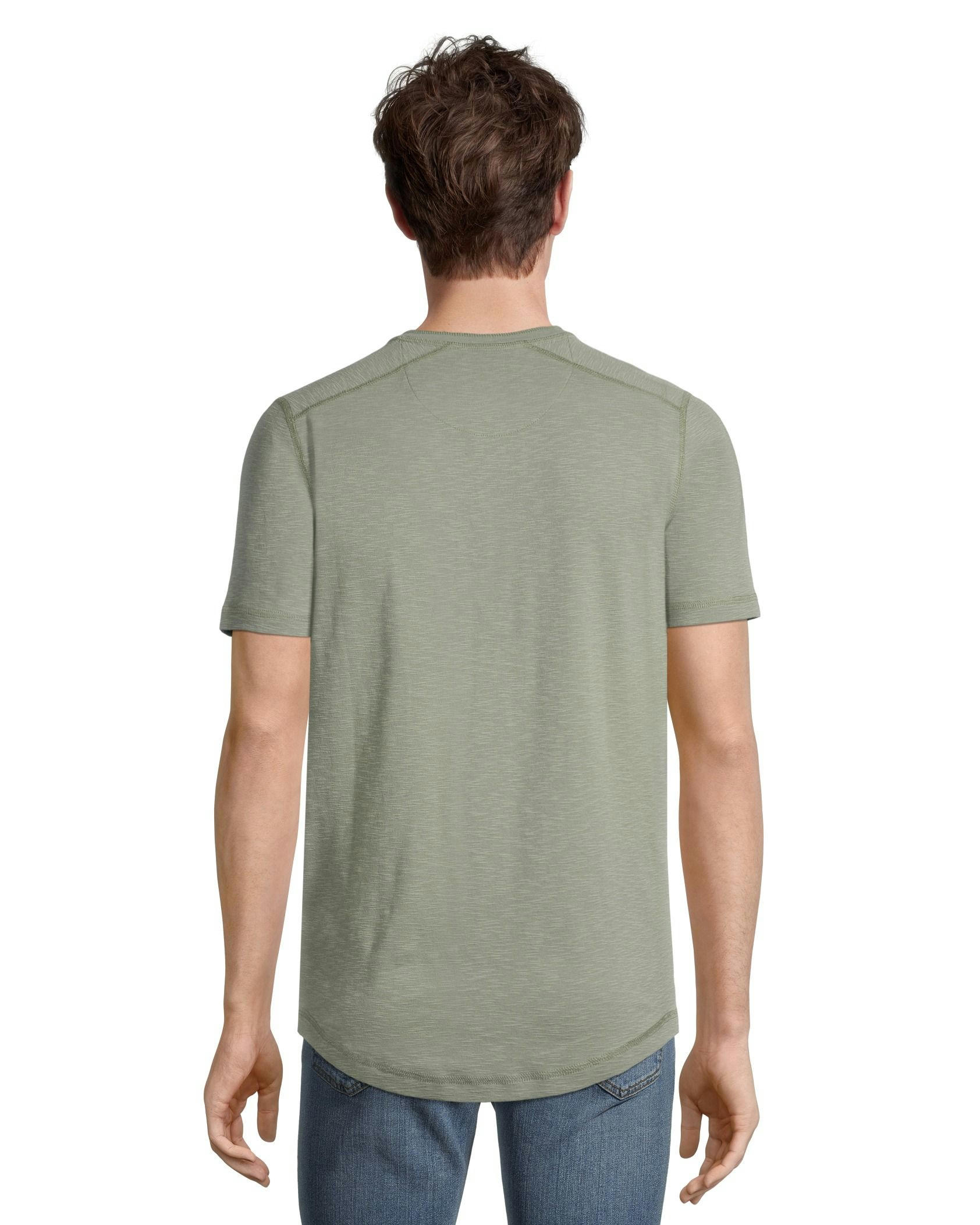 Denver Hayes Men's Short Sleeve Modern Fit 3-Button Slub Finish Cotton Henley Shirt