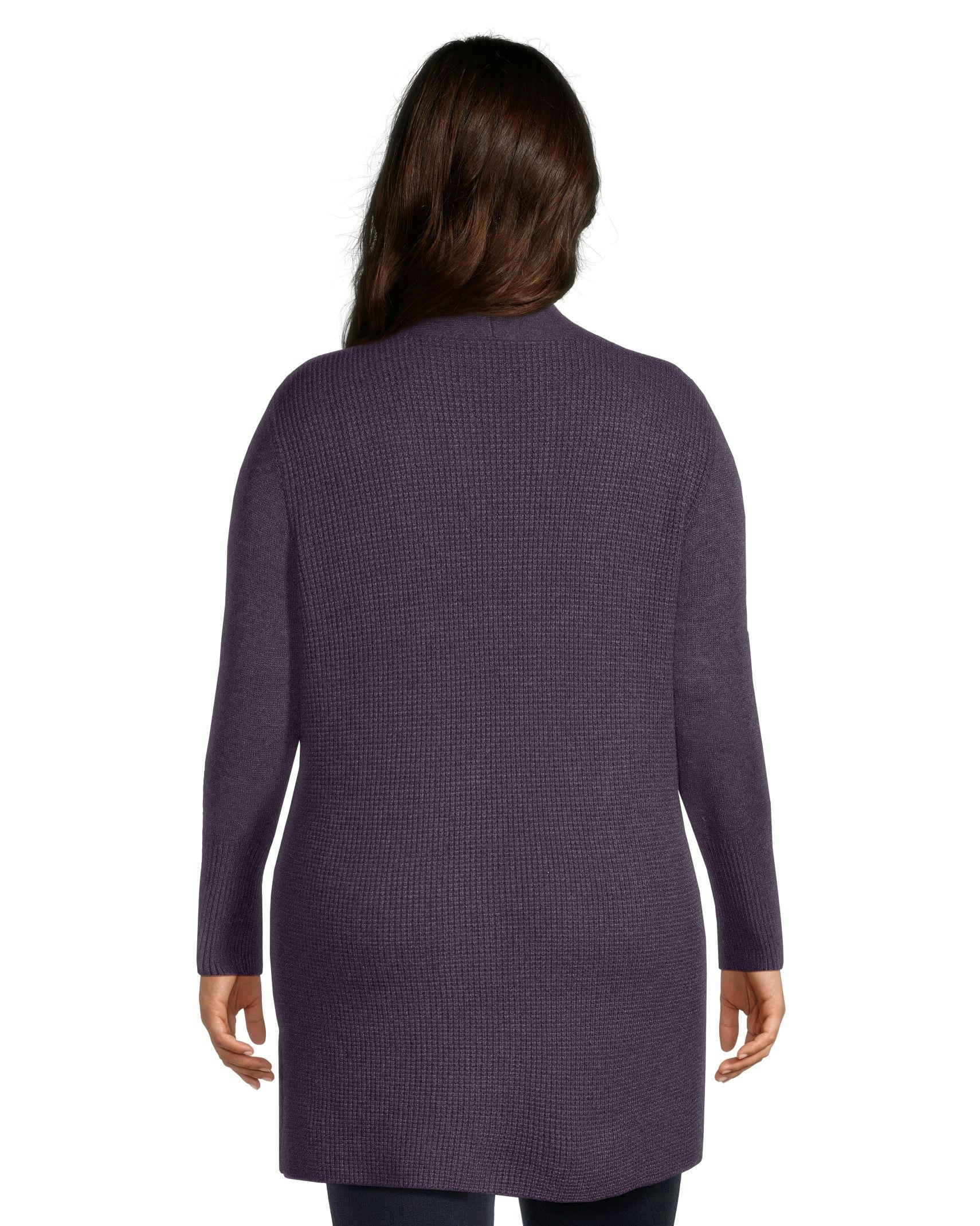 Denver Hayes Women's Cozy Waffle Fitted Open Cardigan