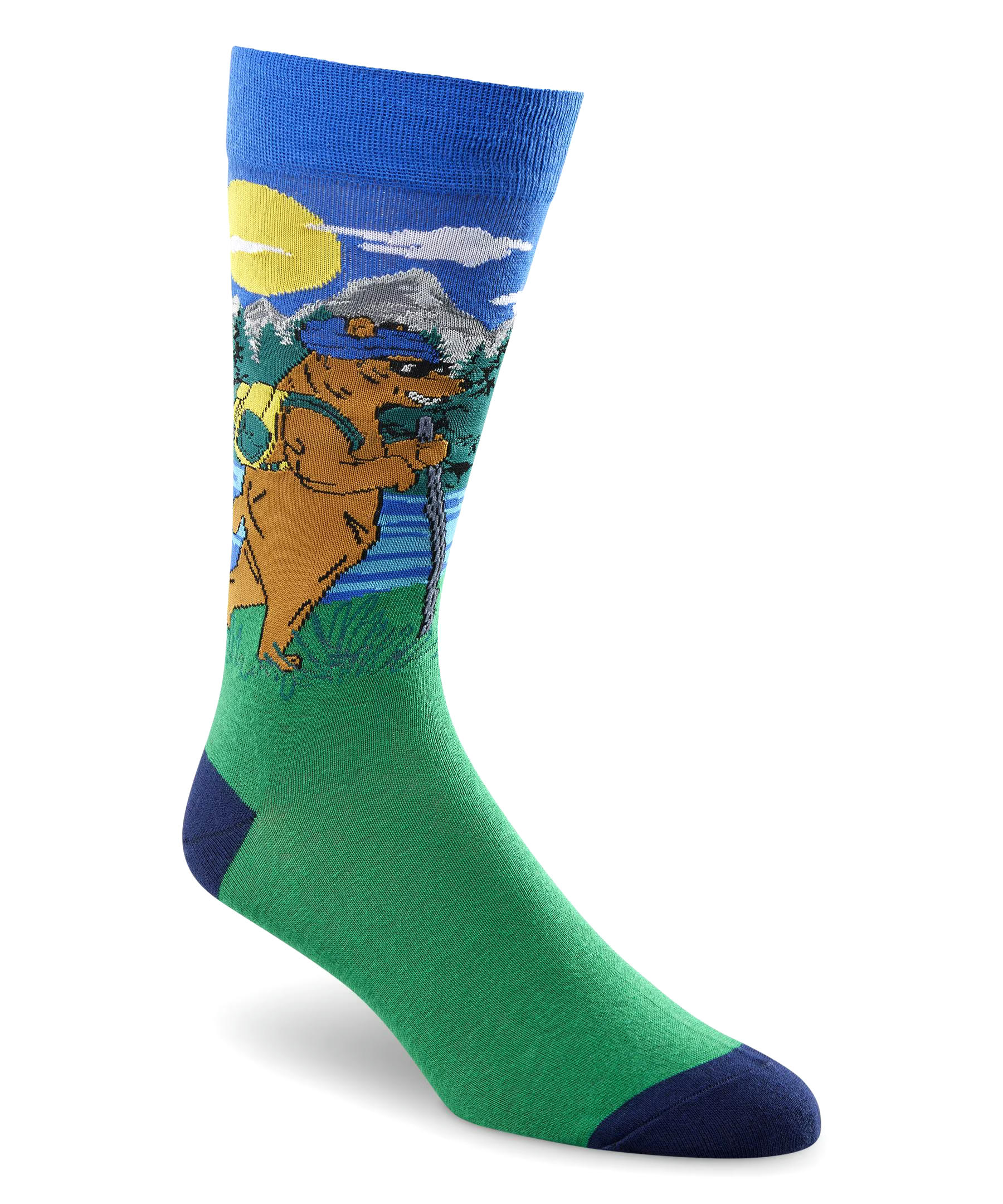 Denver Hayes Men's FRESHTECH® Camping Pattern Casual Crew Socks