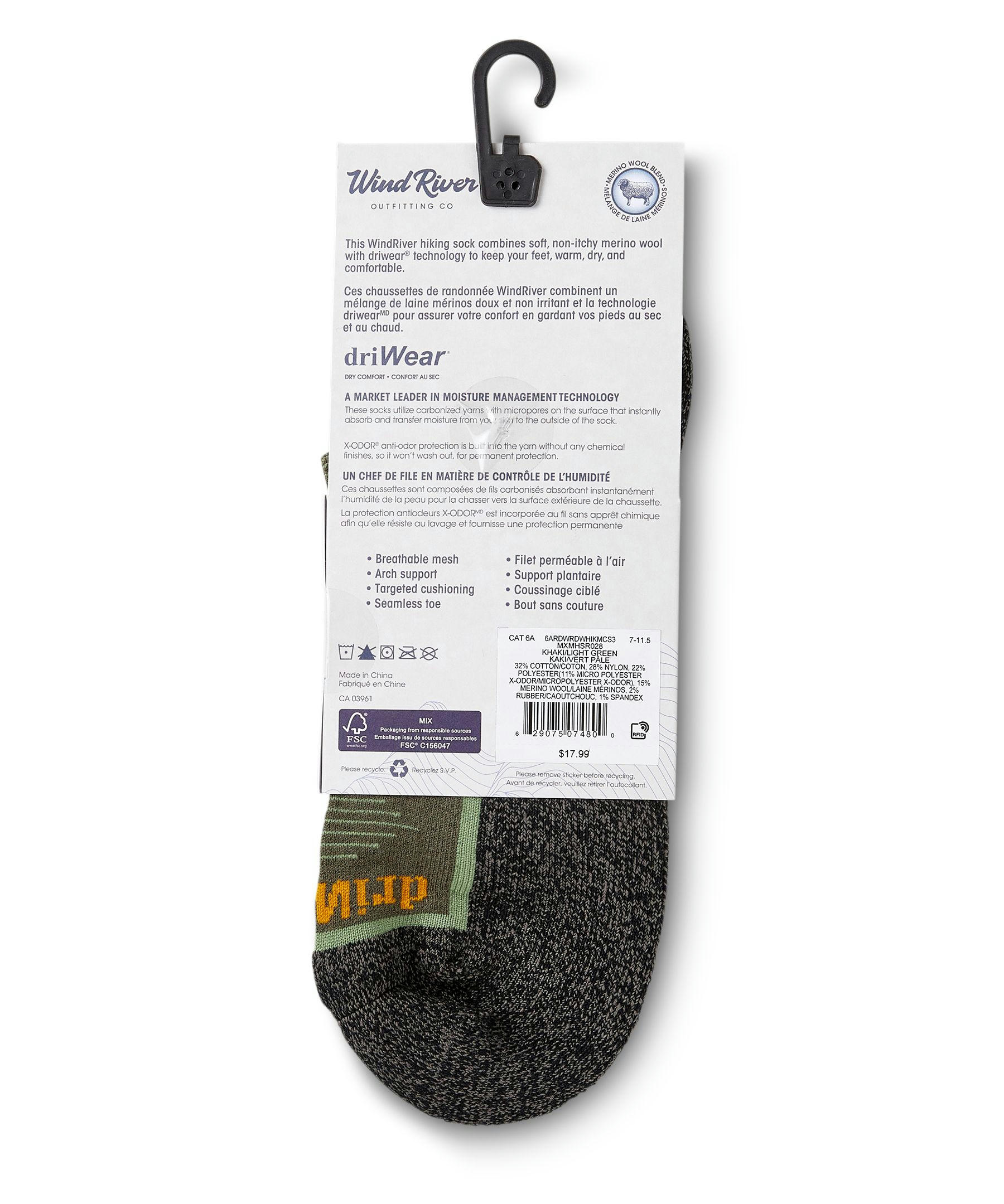 Men's driWear Hiking Mid-Crew Socks