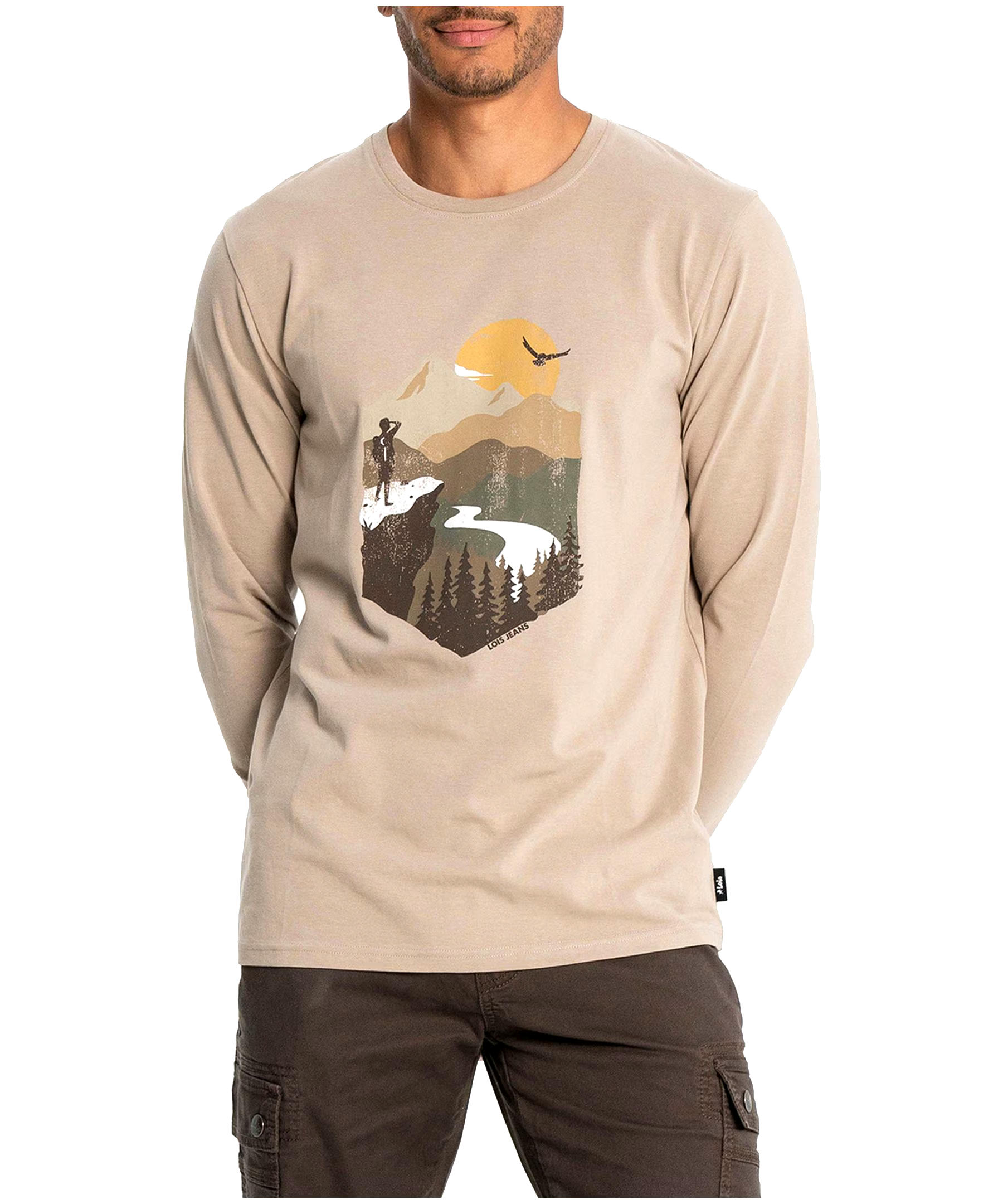 Lois Men's Arthur Long Sleeve Graphic T-Shirt