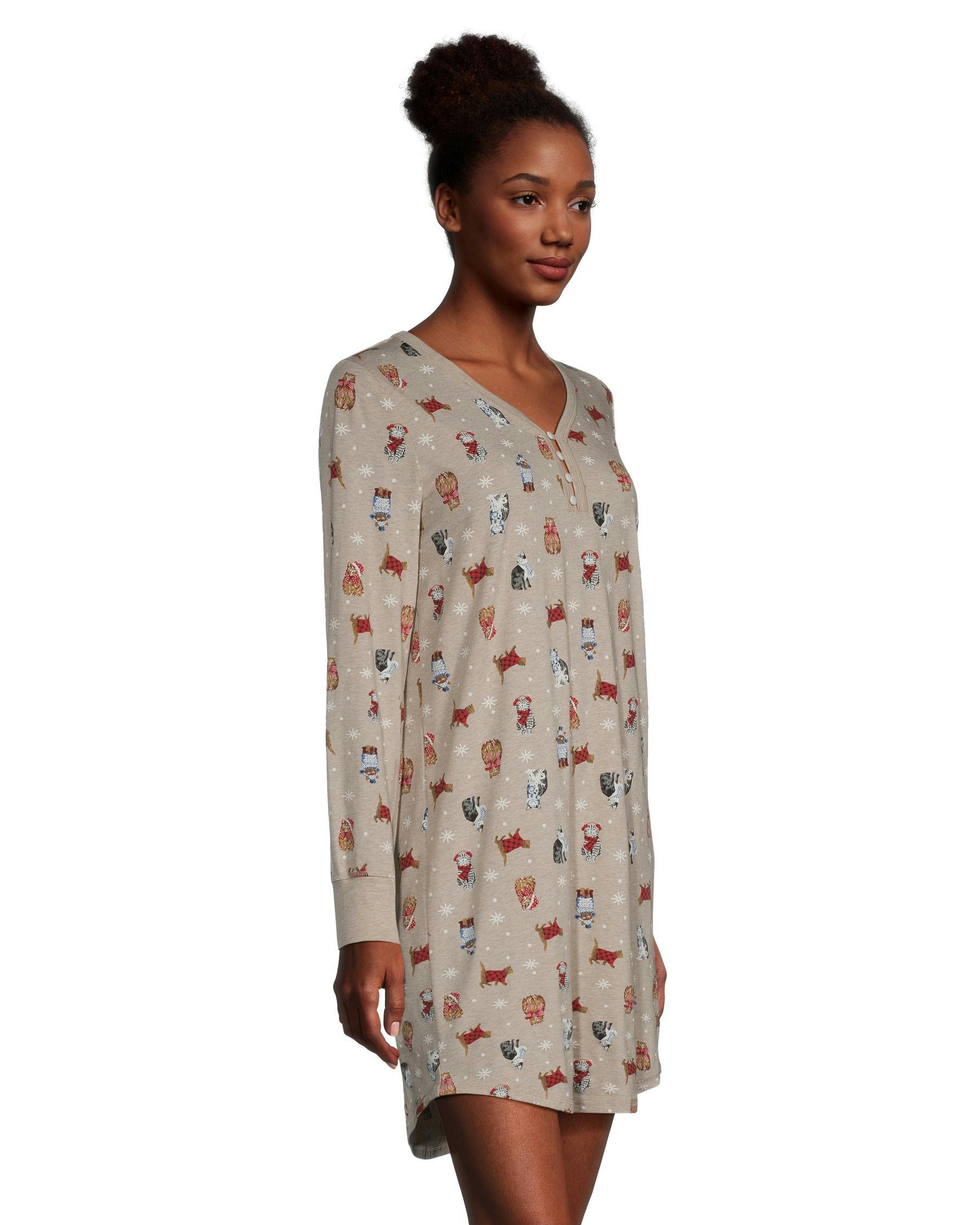 Denver Hayes Women's Jersey Henley Night Shirt