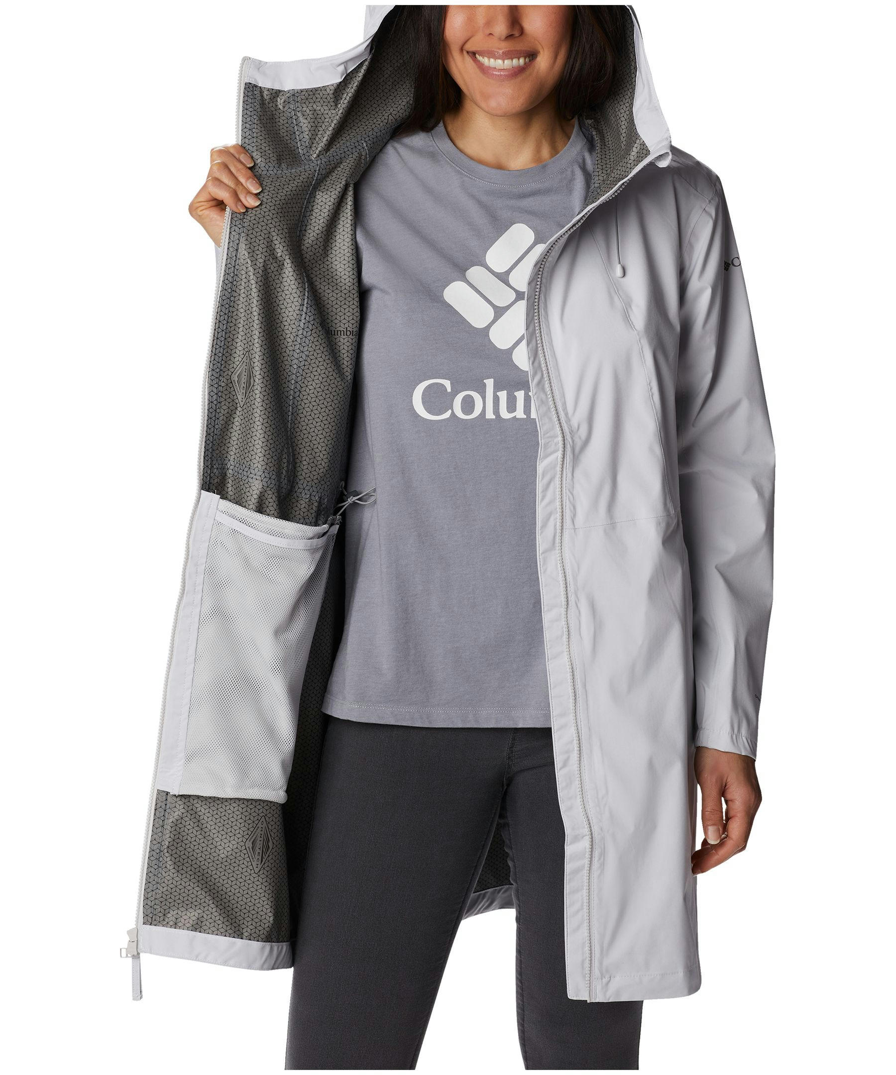 Columbia Women's Weekend Adventure Waterproof Omni-Tech Long Rain Jacket