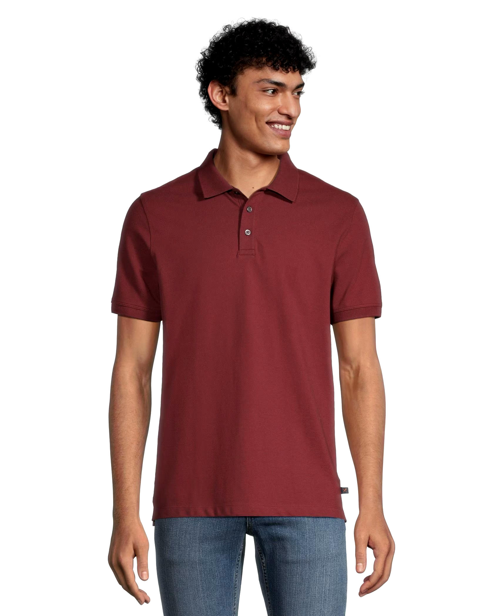 Denver Hayes Men's 50 Wash Stretch Short Sleeve Modern Fit Pique Polo Shirt