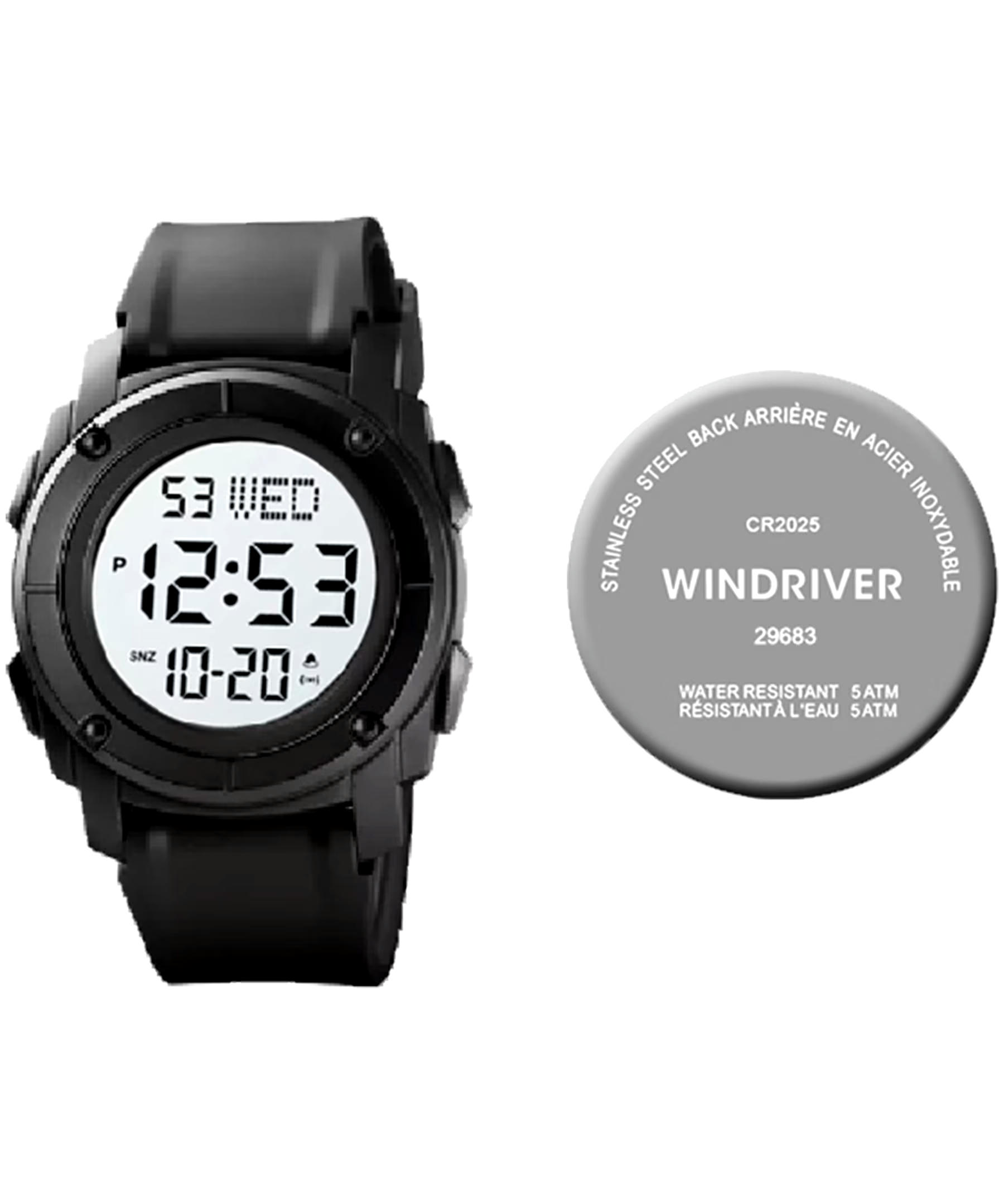 WindRiver Digital Watch Black Readout