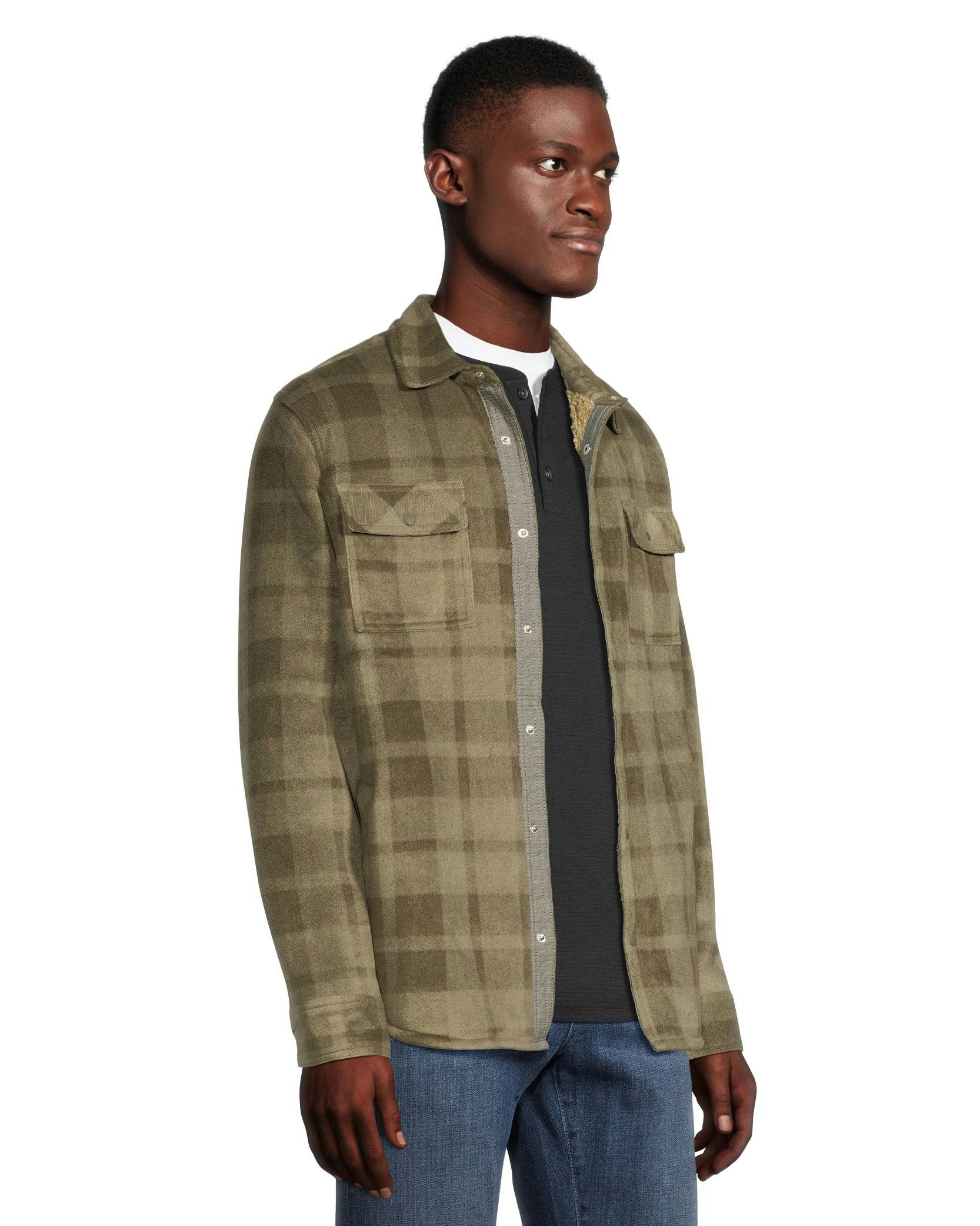 Voyager Men's Sherpa Lined Fleece Shacket