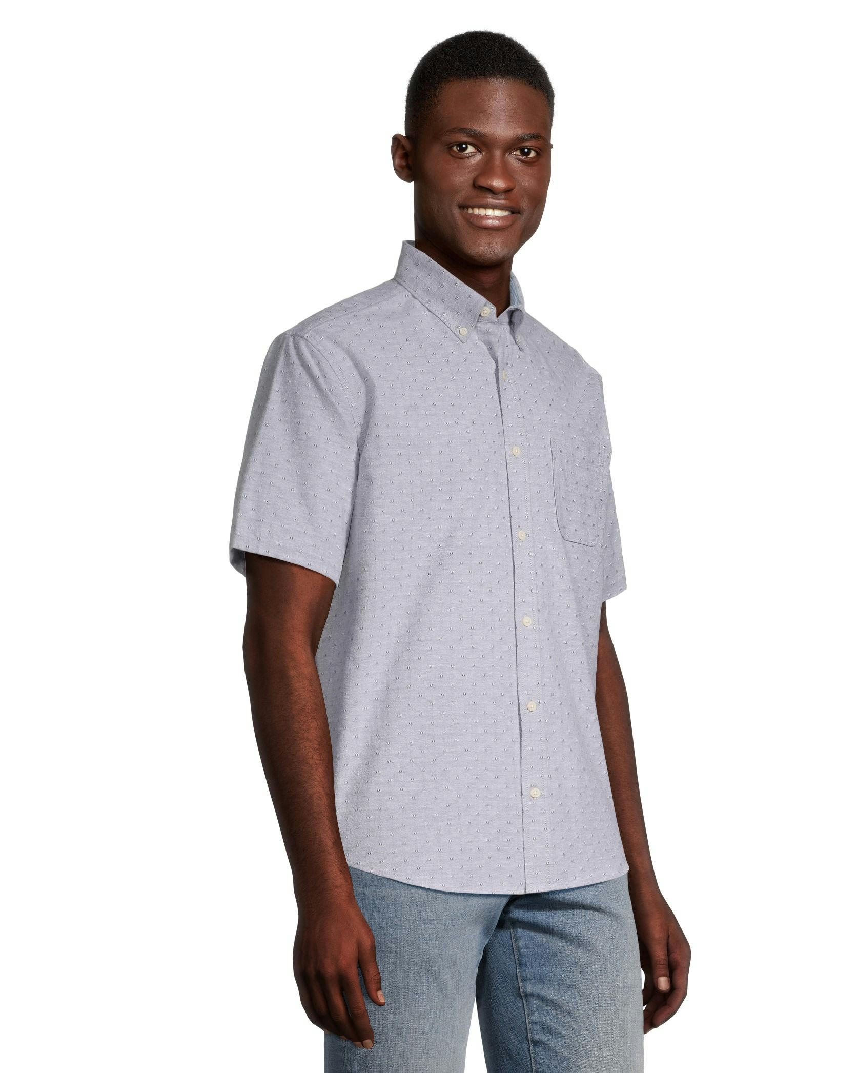 Denver Hayes Men's Oxford Casual Classic Fit Stretch Shirt