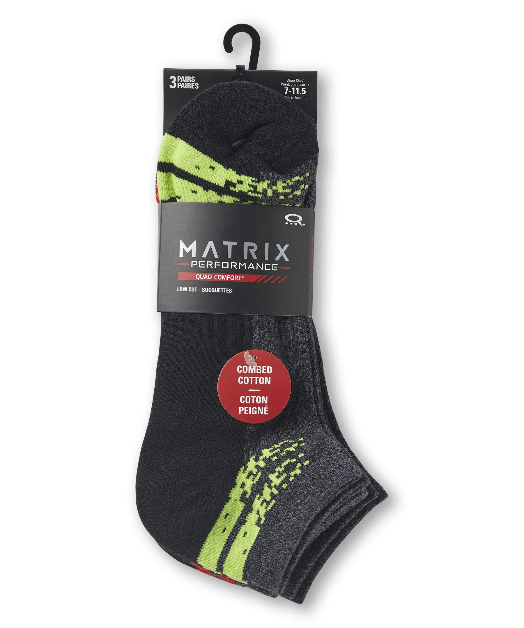 Matrix Men's FRESHTECH® Low Cut Cushioned Sport Socks, 3 Pack