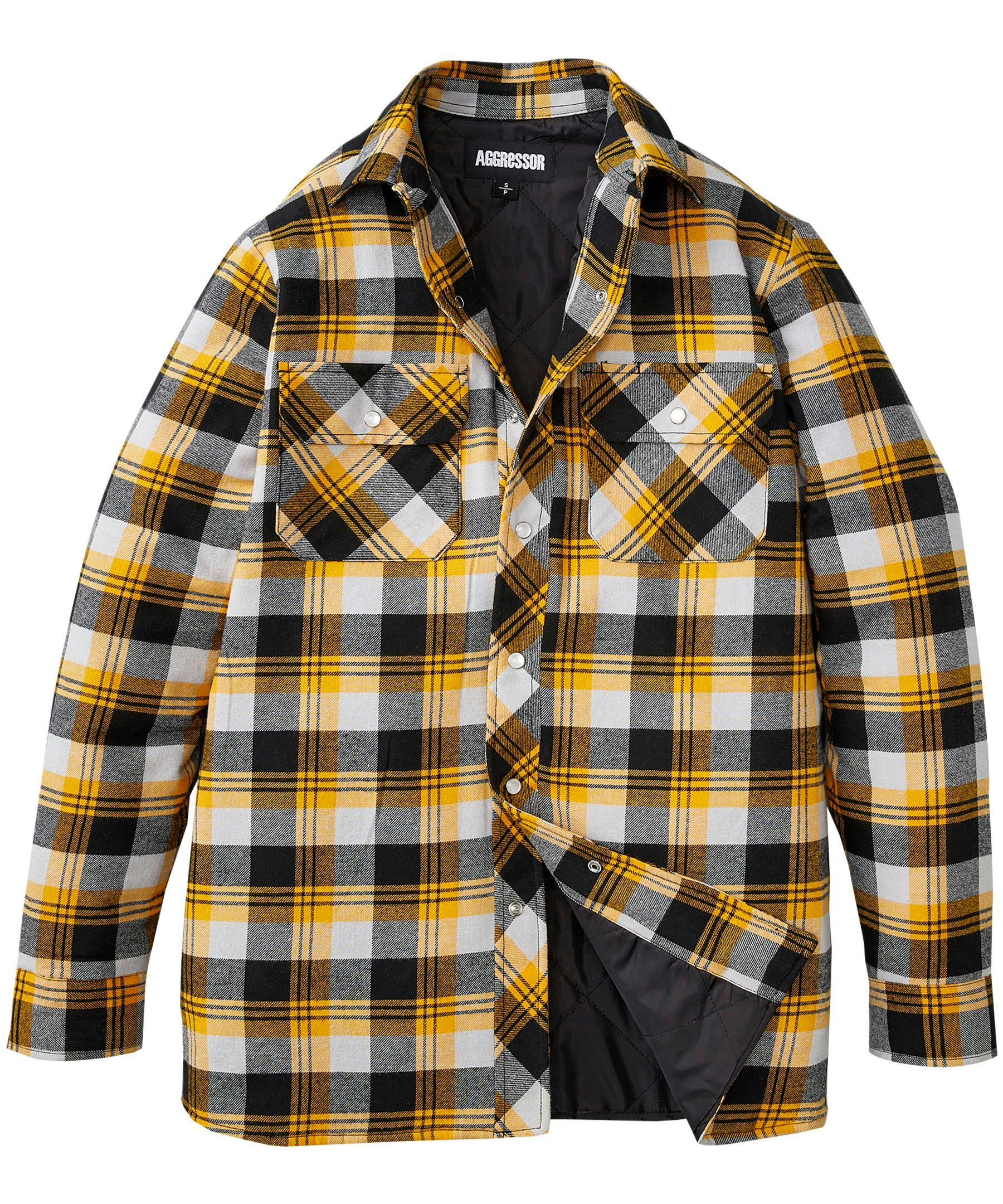 Aggressor Men's Snap-Front Plaid Quilted Flannel Work Shirt