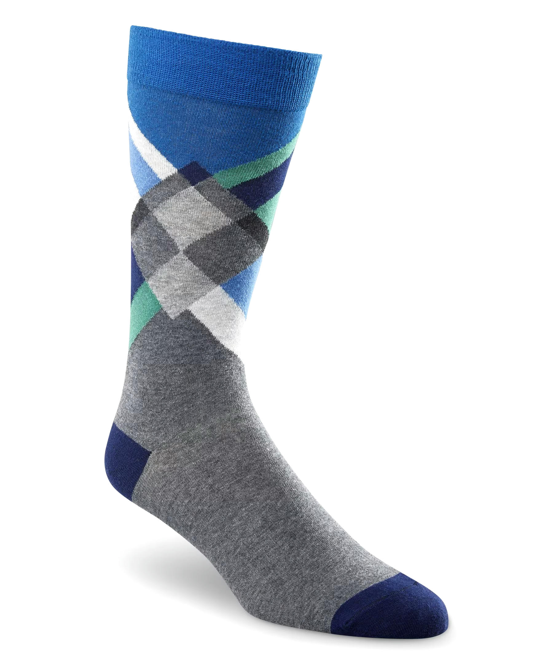 Denver Hayes Men's FRESHTECH® Geometric Pattern Casual Crew Socks
