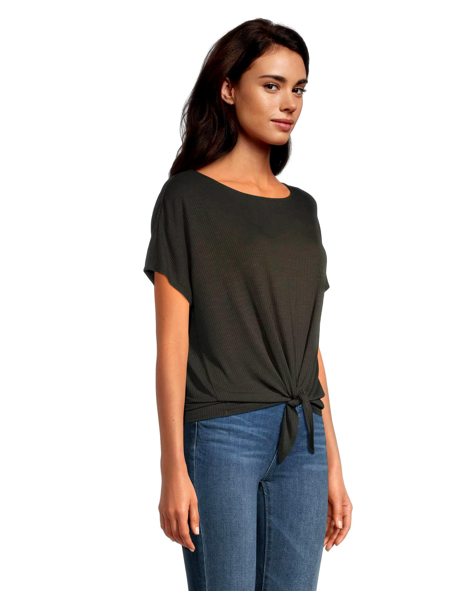 Denver Hayes Women's Relaxed Fit Tie Front T Shirt