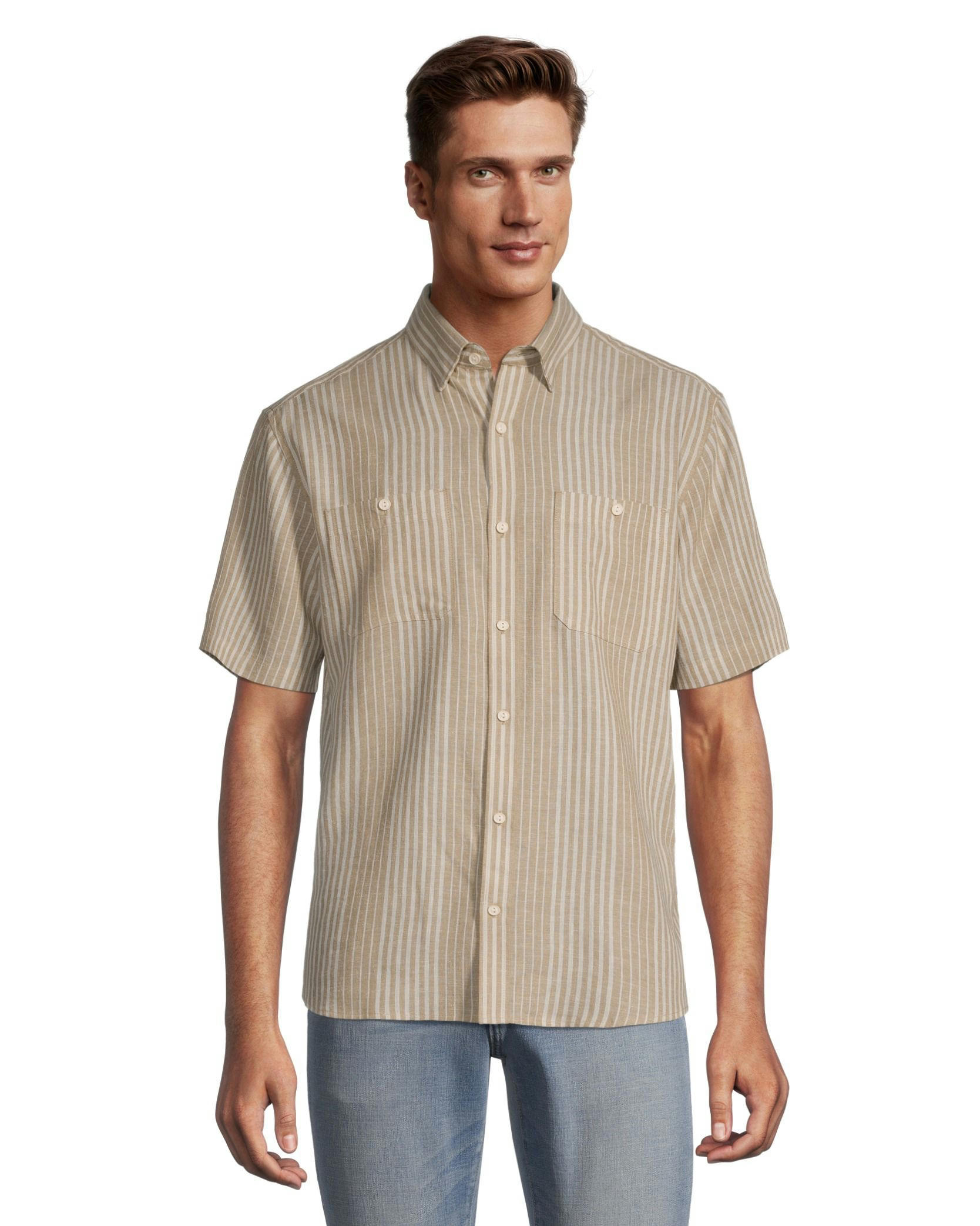 Denver Hayes Men's Classic Fit Short Sleeve Hemp Shirt