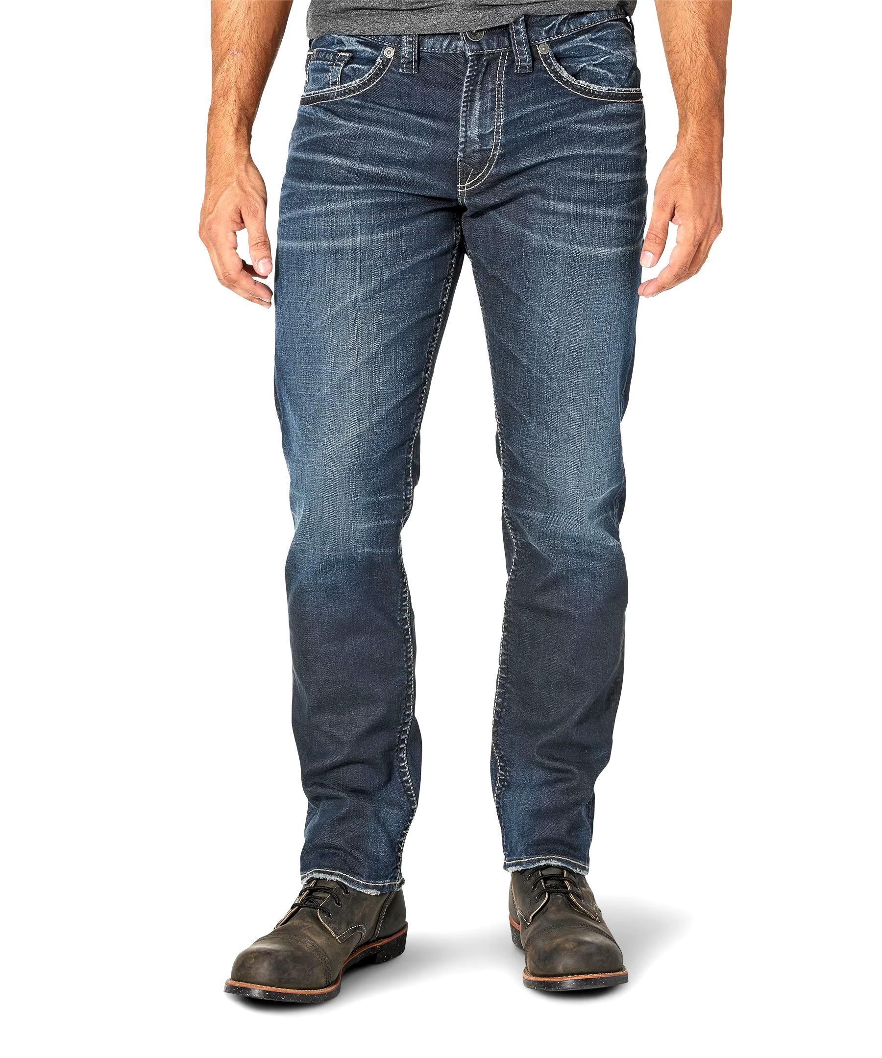 Silver Men's Eddie Relaxed Fit Tapered  Jeans - Dark Wash