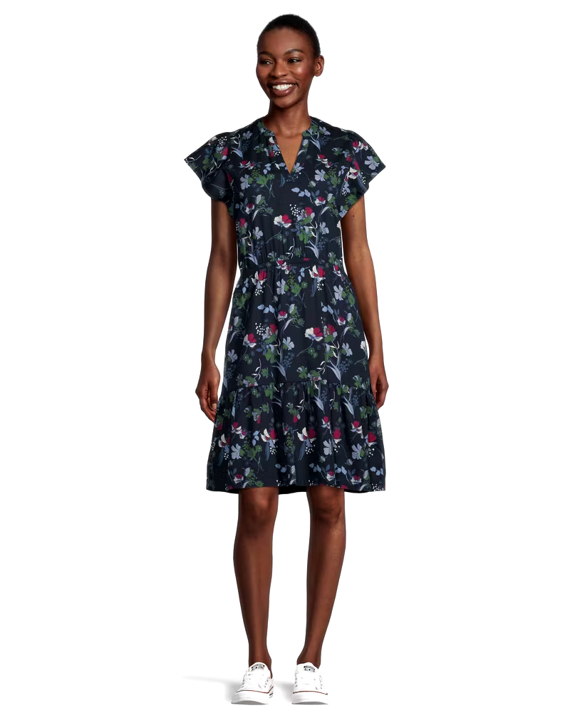 Women's Flutter Sleeve Ruffle Dress