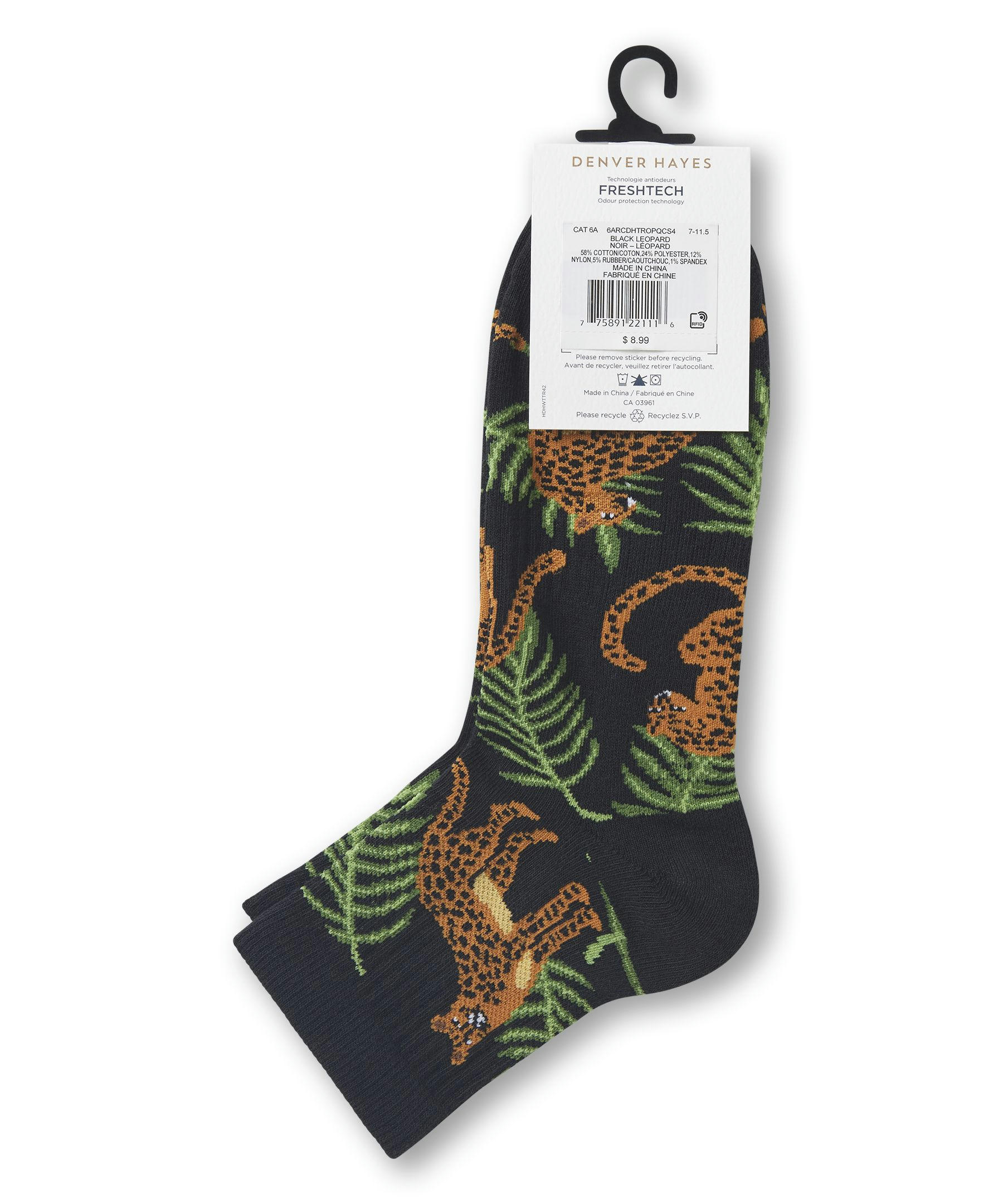 Denver Hayes Men's FRESHTECH® Tropical Novelty Ankle Socks