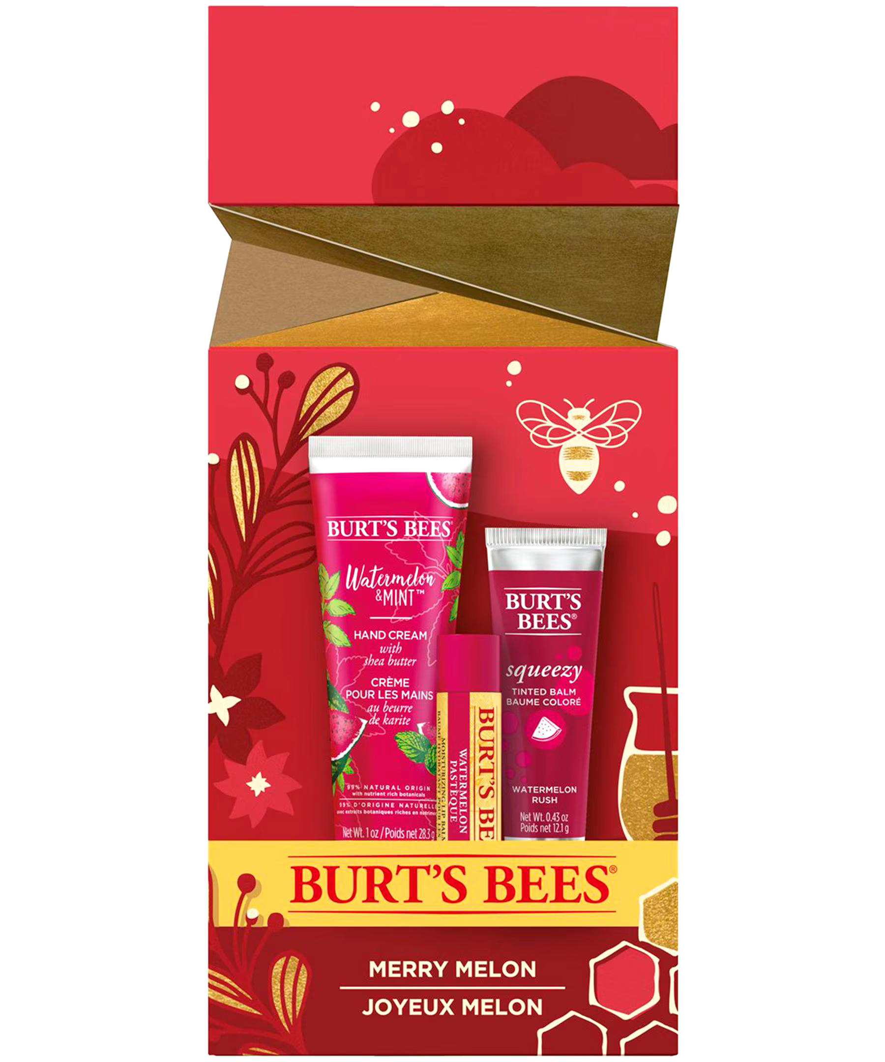 Burts Bees Unisex 3 Pack Merry Melon Holiday Gift Set