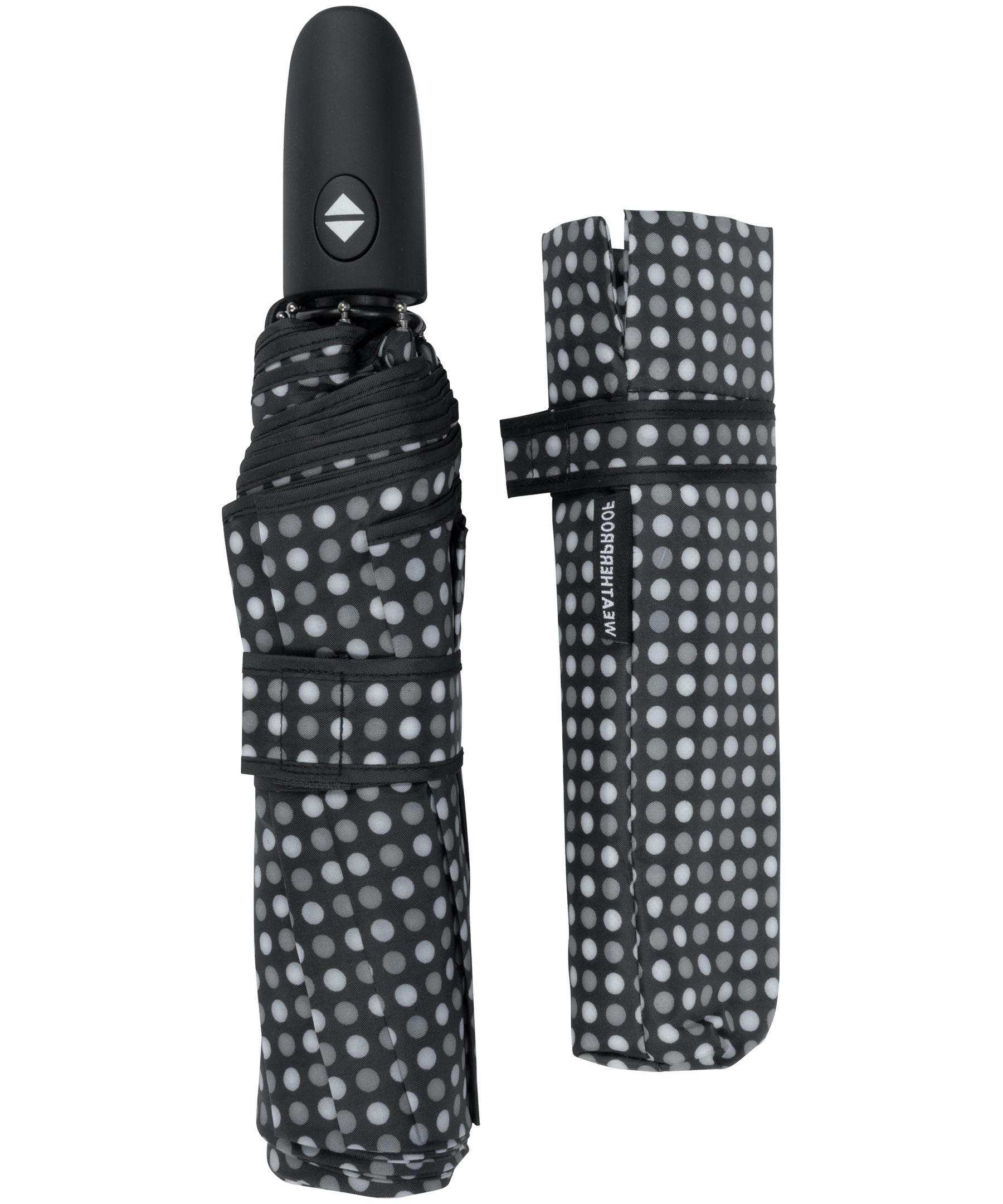 WEATHERPROOF Auto Open Close Blue Dot Umbrella - 42 Inch