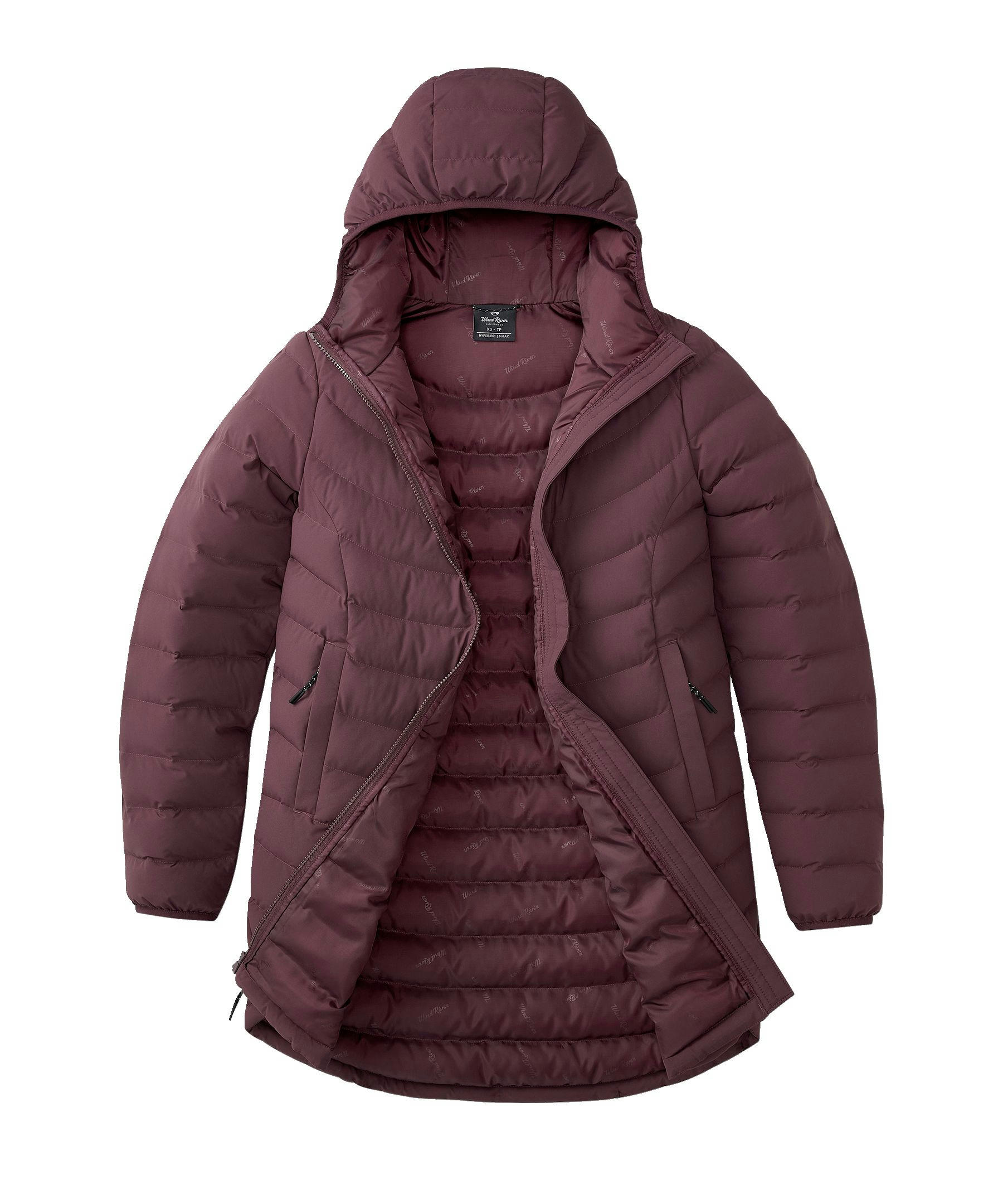 WindRiver Women's Hyper-Dri HD1 Water Repellent T-MAX Insulated Long Puffer Jacket