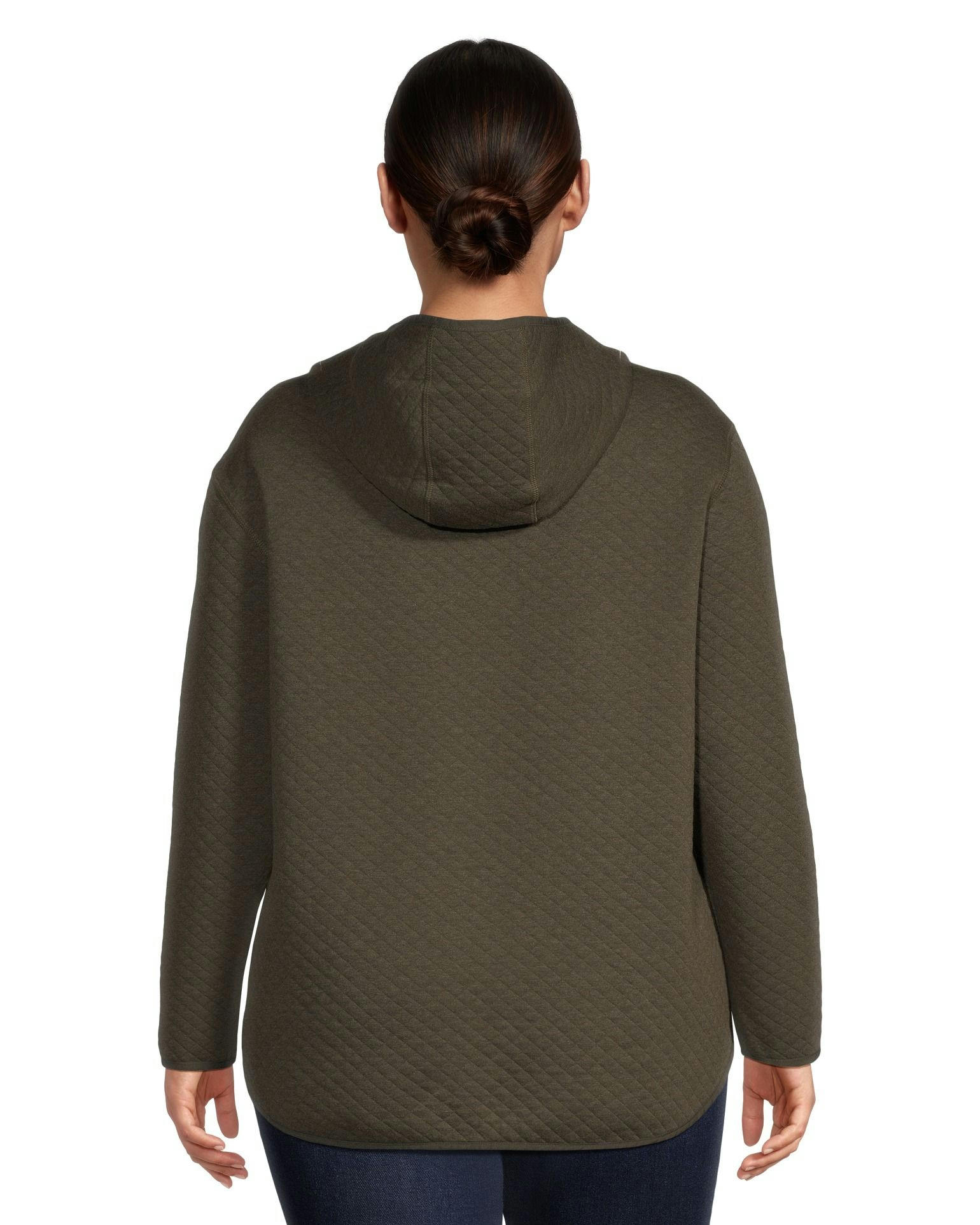 WindRiver Women's Quilted Long Sleeve 1/4 Zip Hooded Pullover