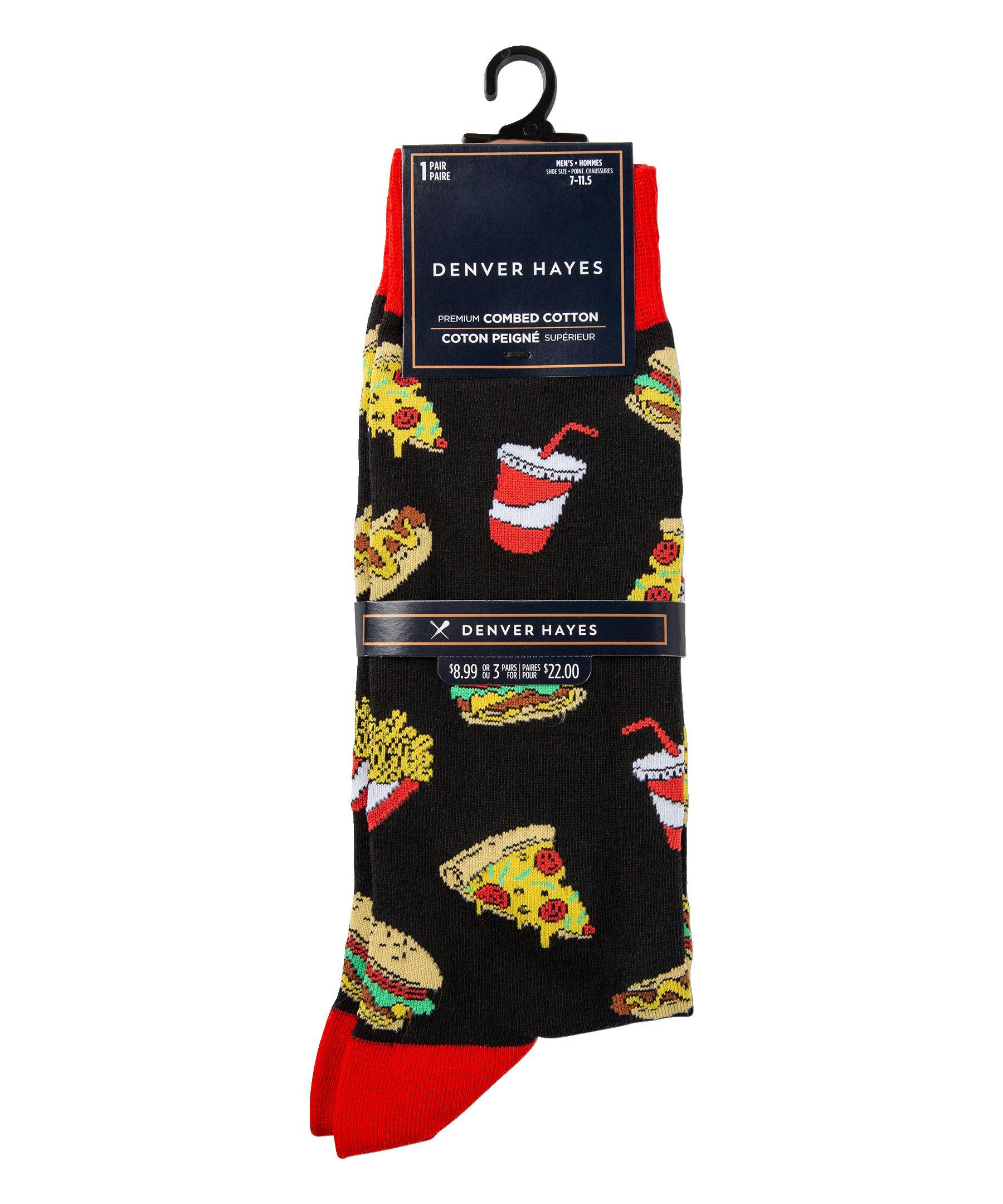 Denver Hayes Men's Novelty Food Pattern Crew Socks