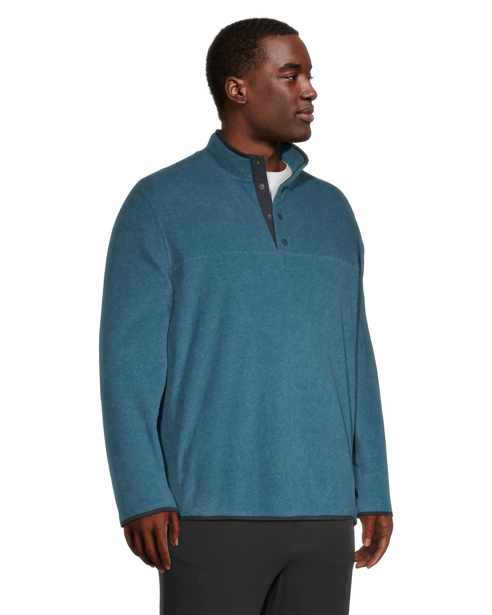 WindRiver Men's Outdoor Fleece Quarter Snap Mockneck