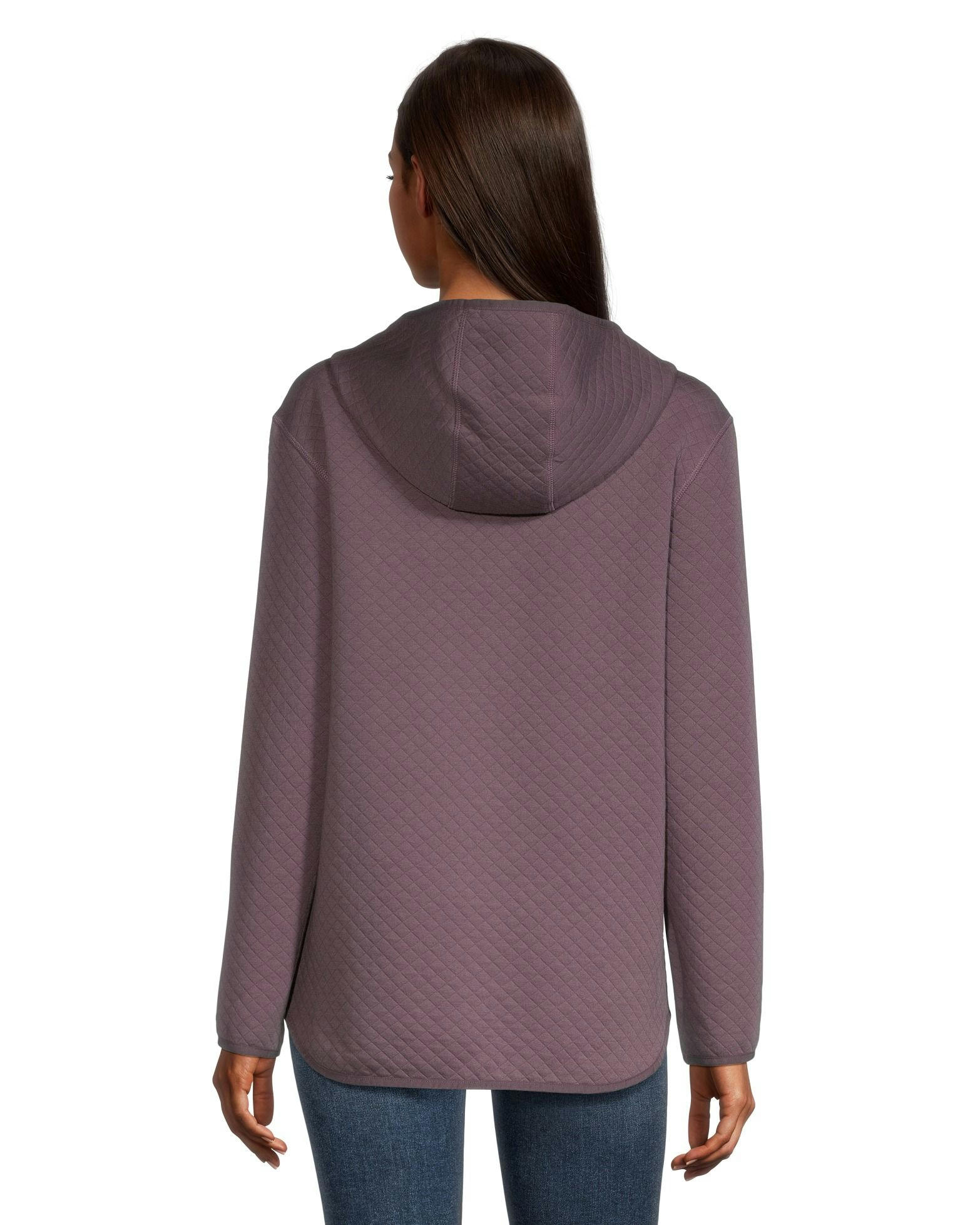 WindRiver Women's Quilted Long Sleeve 1/4 Zip Hooded Pullover
