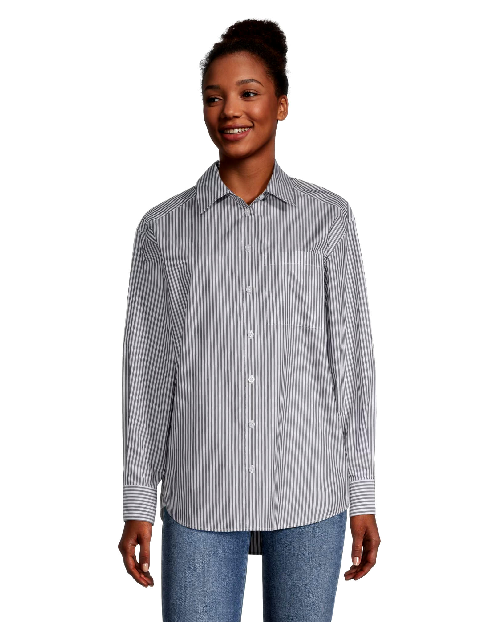 Denver Hayes Women's Oversize Button-Up Long Sleeve Shirt