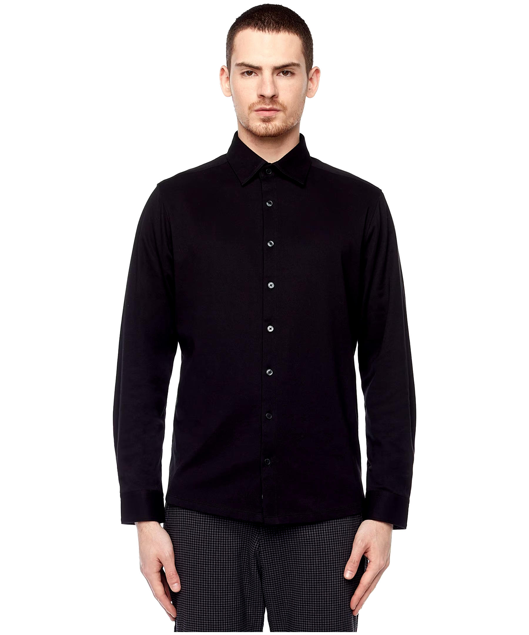 Projek Raw Men's Long Sleeve Modern Fit Vegan Button Down Shirt