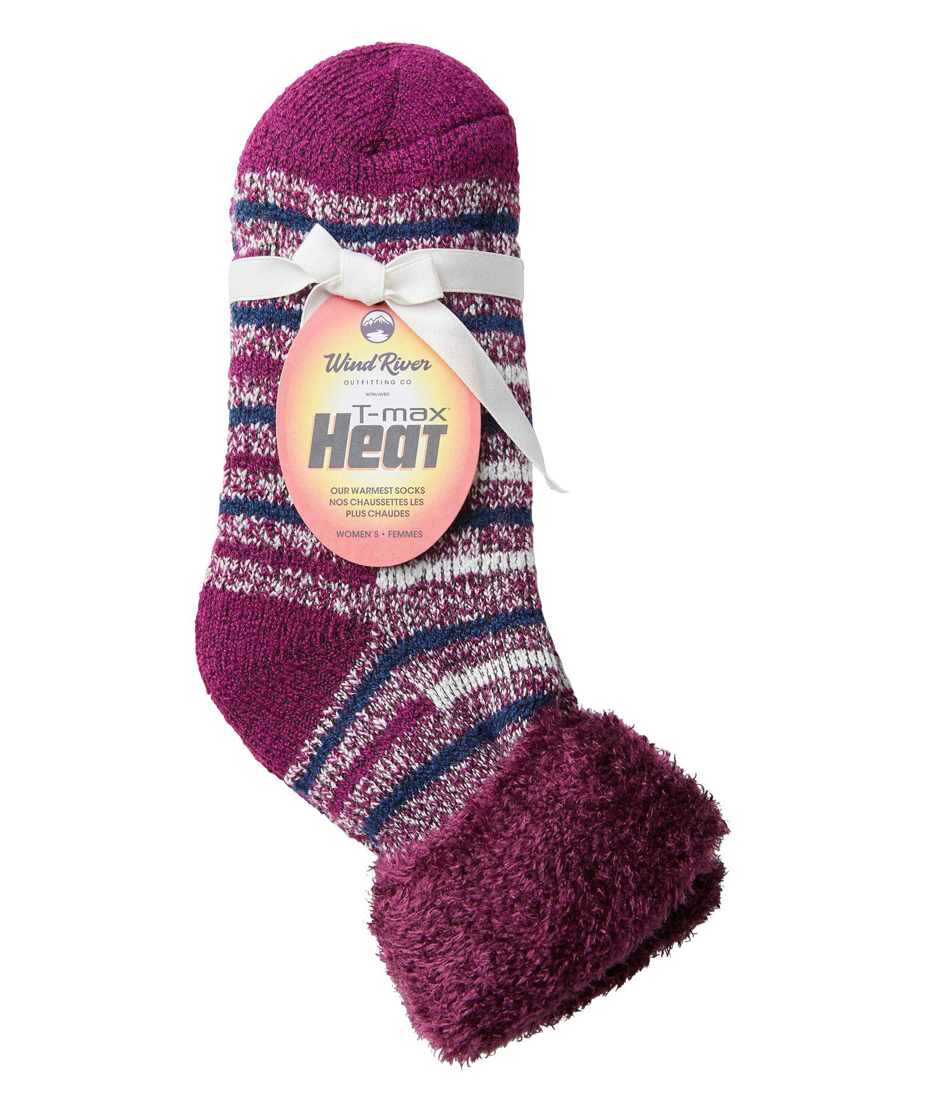 WindRiver Women's Feather Cuff T-Max Heat Home Socks