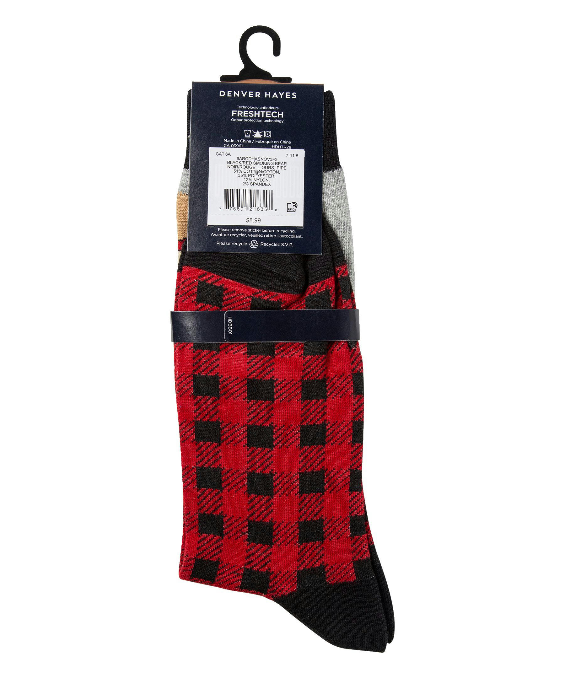 Denver Hayes Men's Novelty Canadiana Pattern Crew Socks