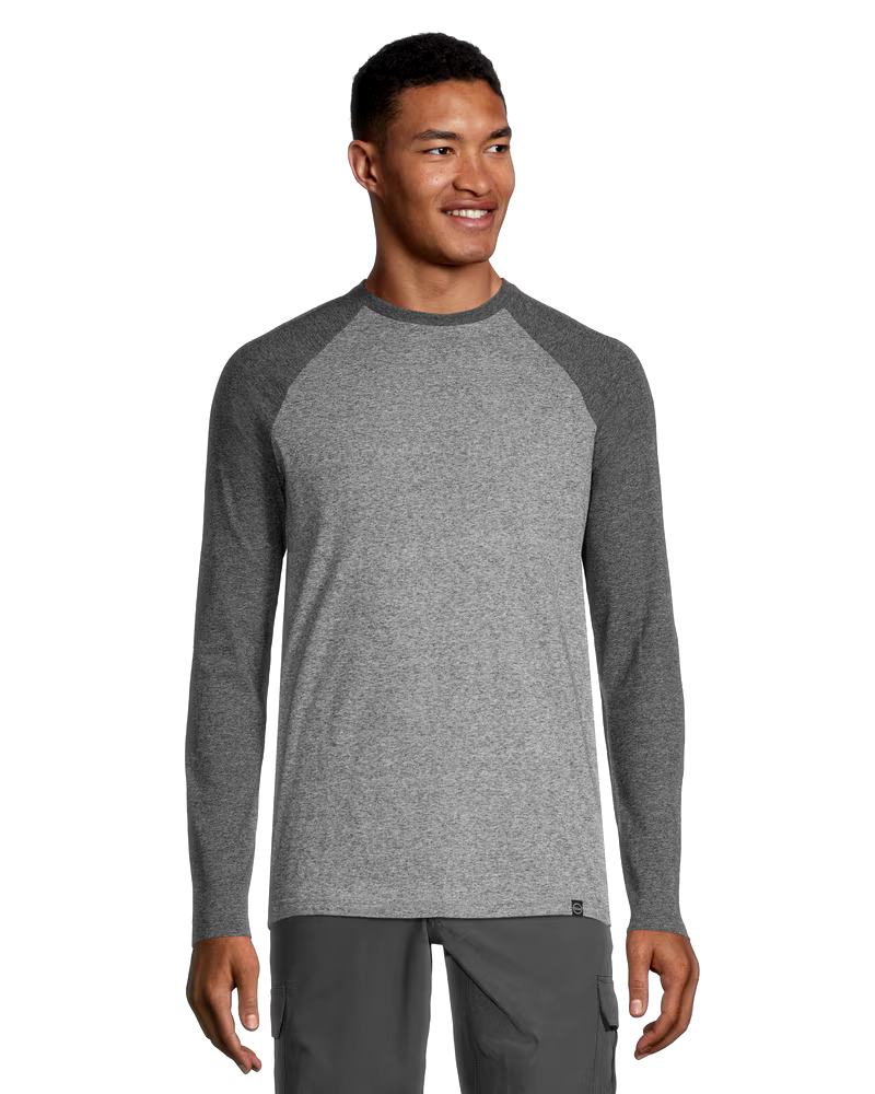 FarWest Men's Long Sleeve Crewneck Baseball T Shirt