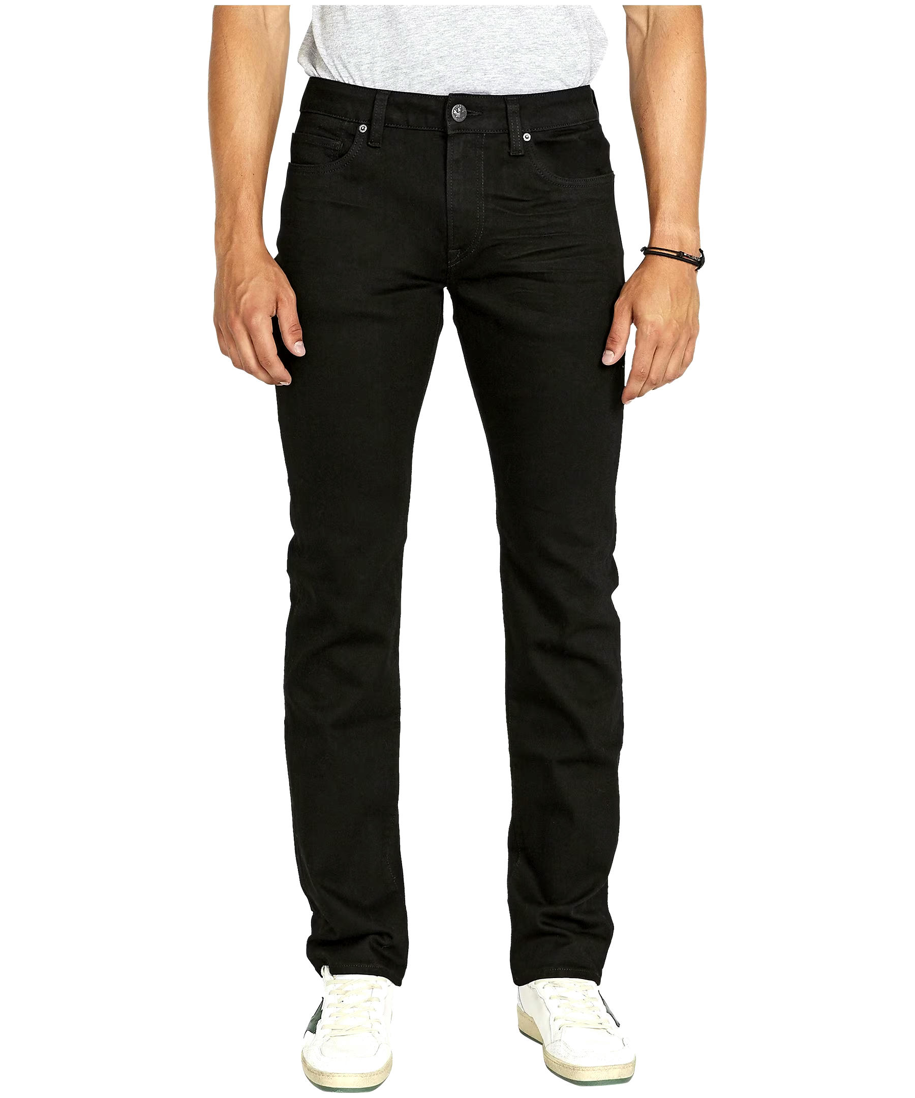 Buffalo Men's Six Stretch Mid Rise Straight Jeans - Black