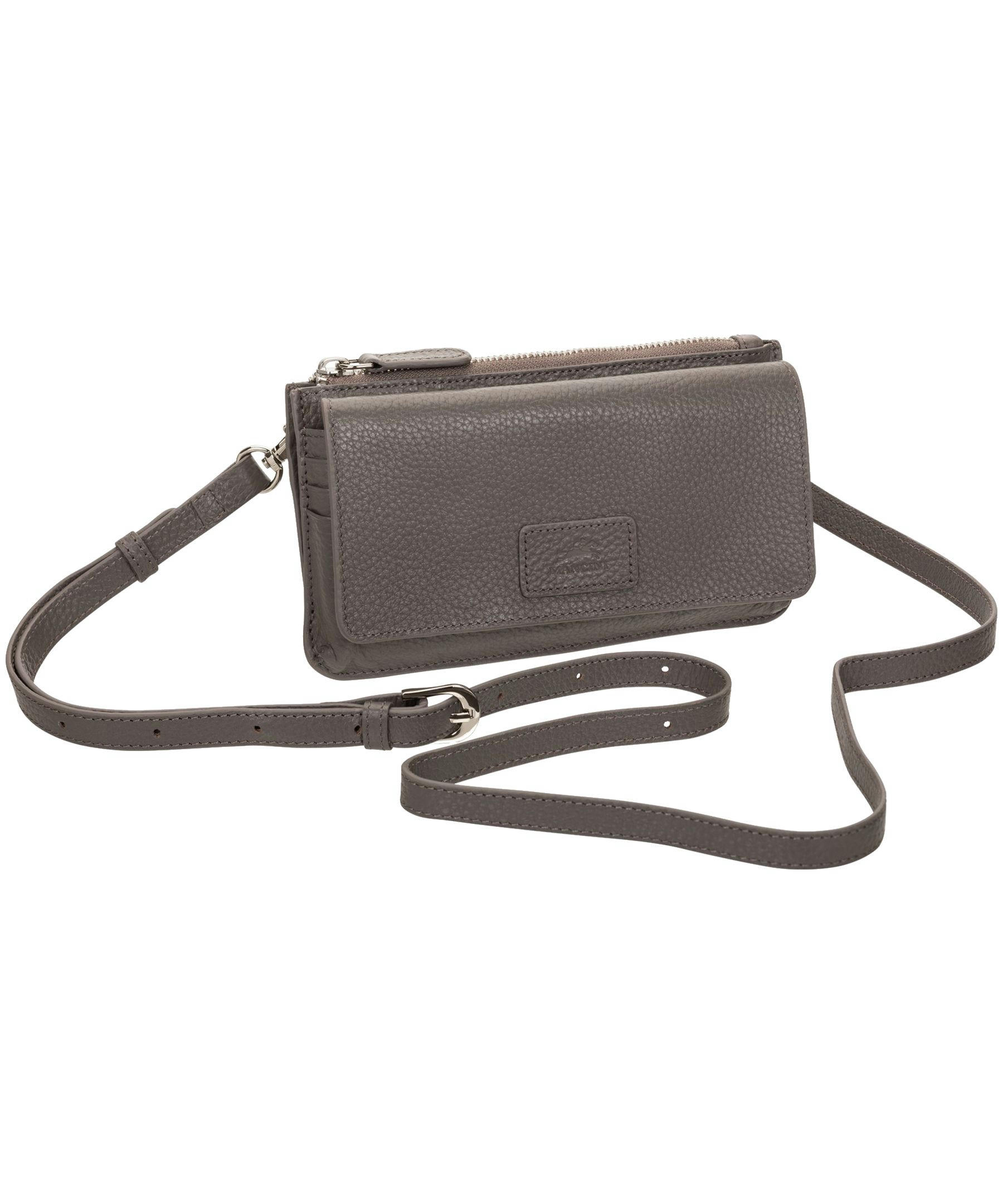 Mancini Leather Goods Women's Pebelled RFID Secure Crossbody Wallet
