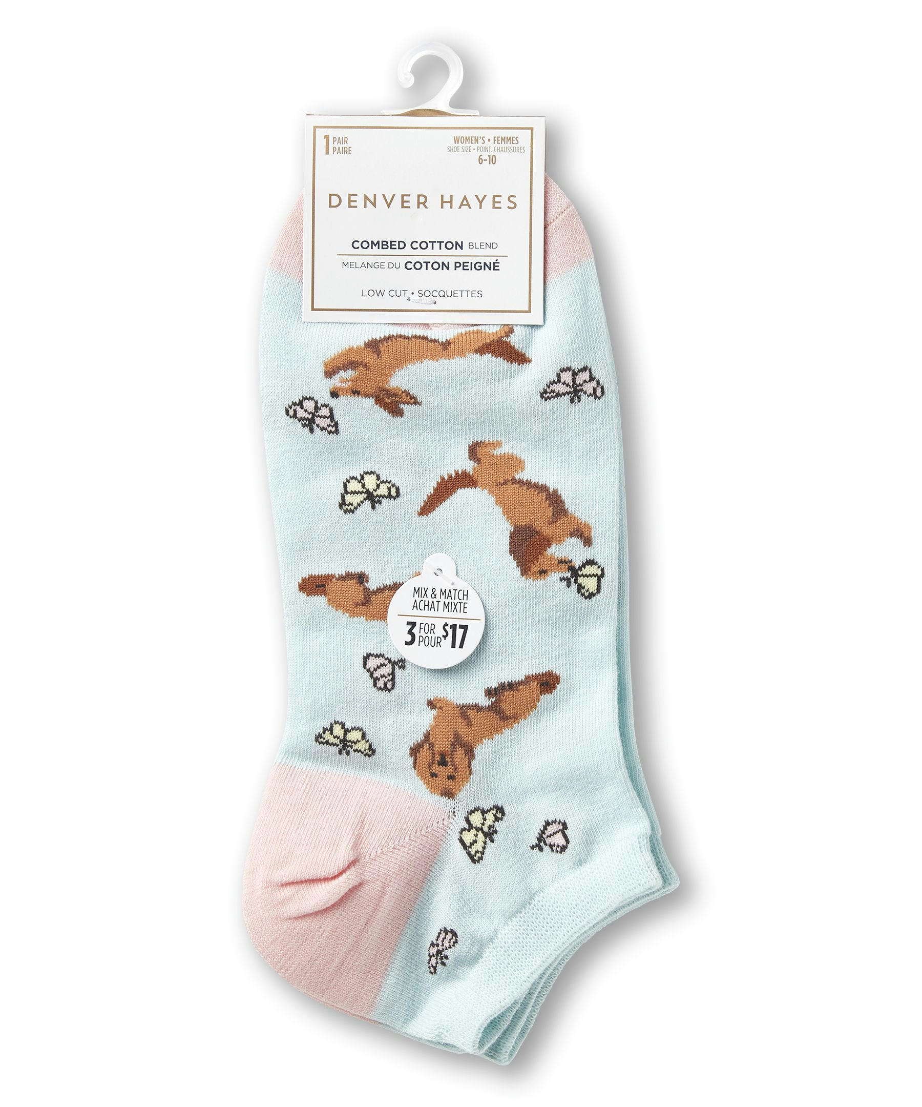 Denver Hayes Women's Patterned Low Cut Socks