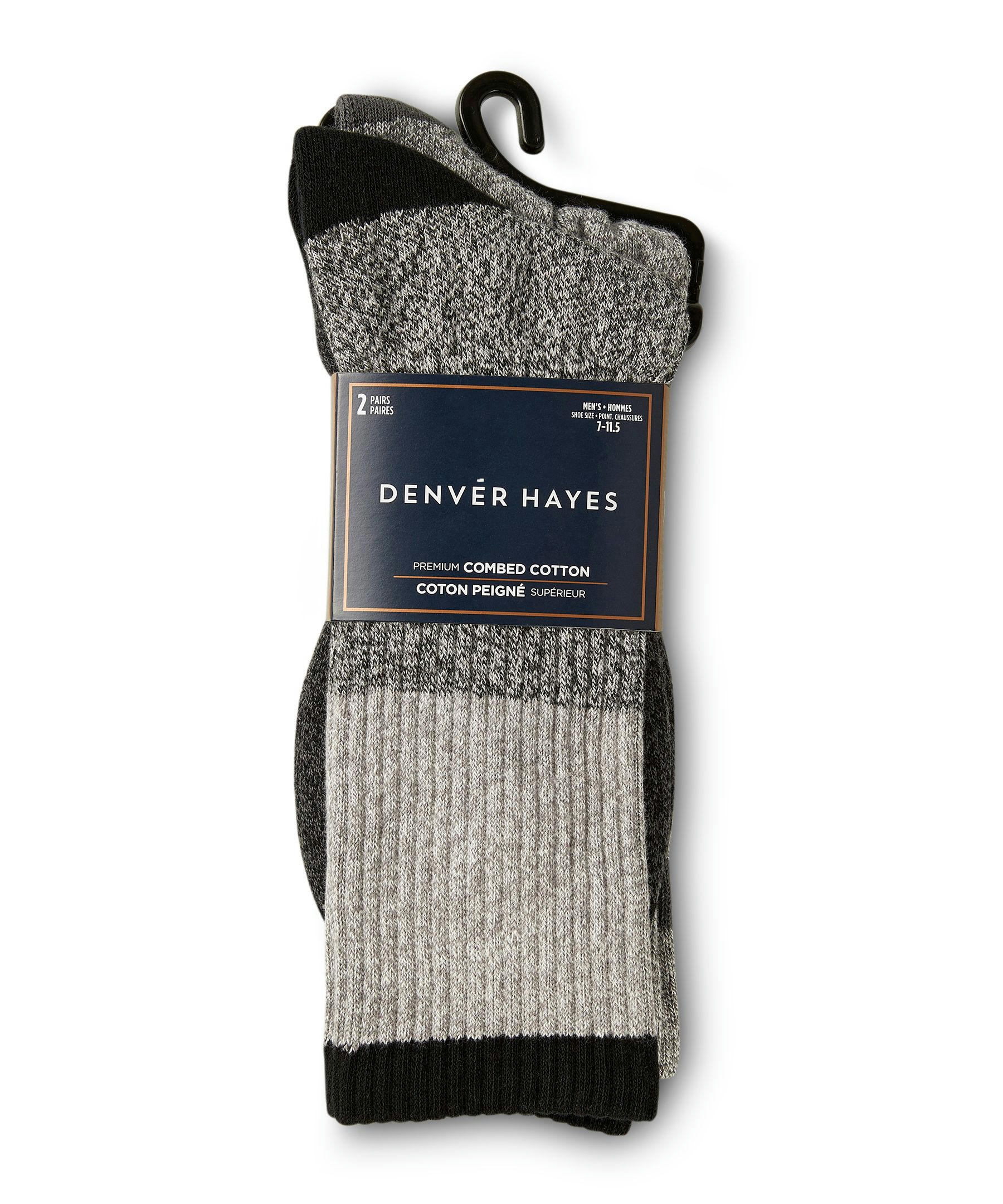 Denver Hayes Men's 2 Pack Casual Crew Socks