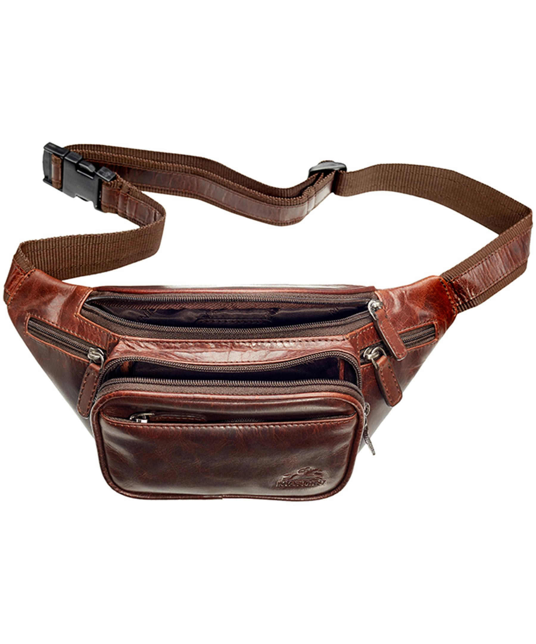 Mancini Leather Goods Women's Buffalo Classic Waist Bag Brown