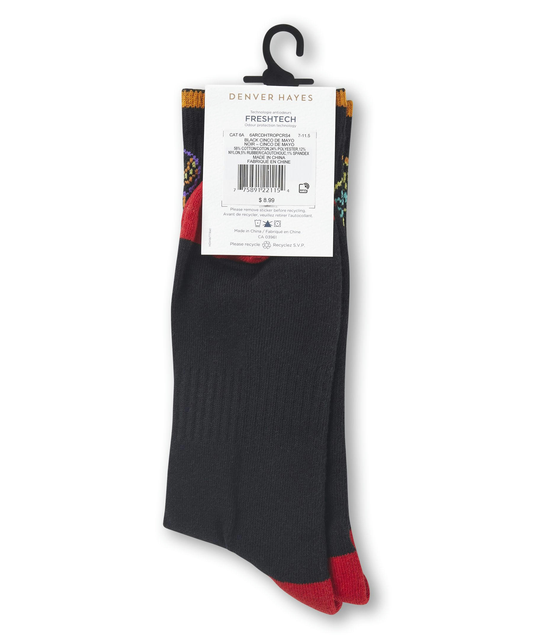 Denver Hayes Men's FRESHTECH® Novelty Tropical Crew Socks