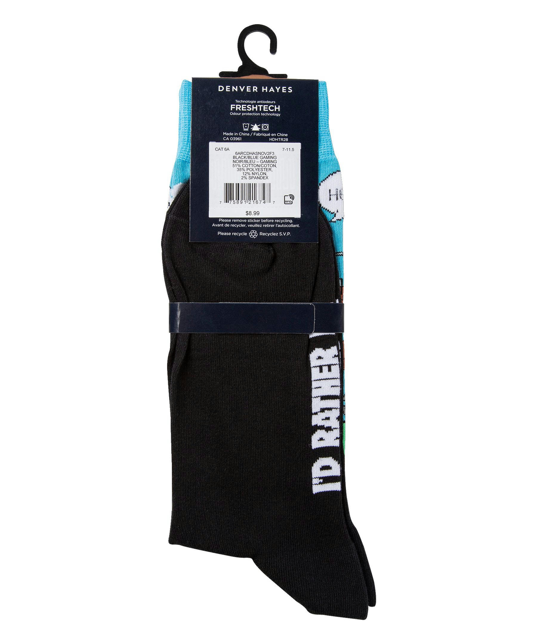 Denver Hayes Men's Novelty Rather Be Crew Socks