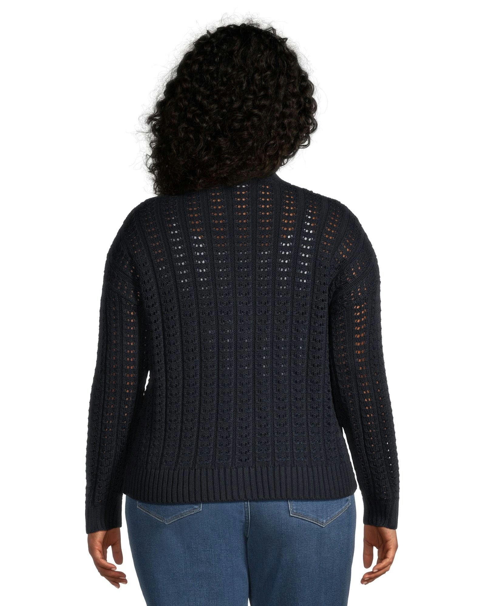 Denver Hayes Women's Semi Fitted Drop Shoulder Button Up Cardigan