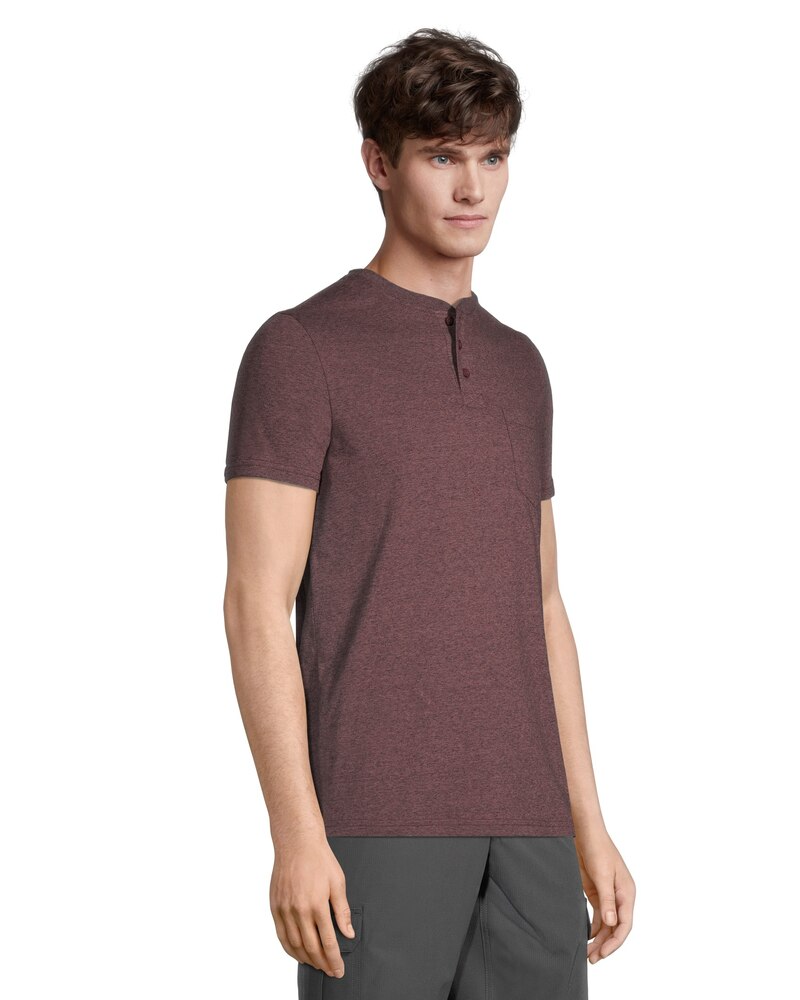 Men's Short Sleeve Modern Fit Snow Yarn Henley Shirt