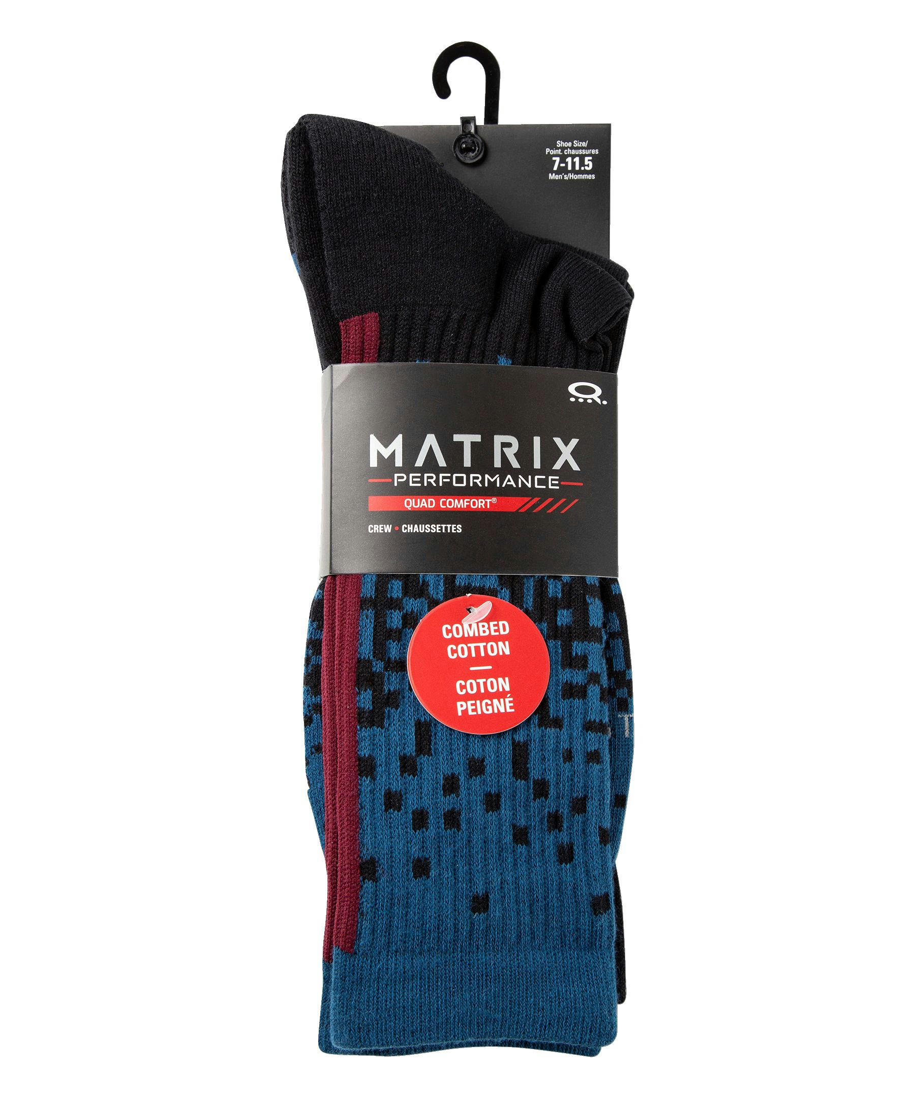 Matrix Men's 2 Pack Cotton Crew Socks