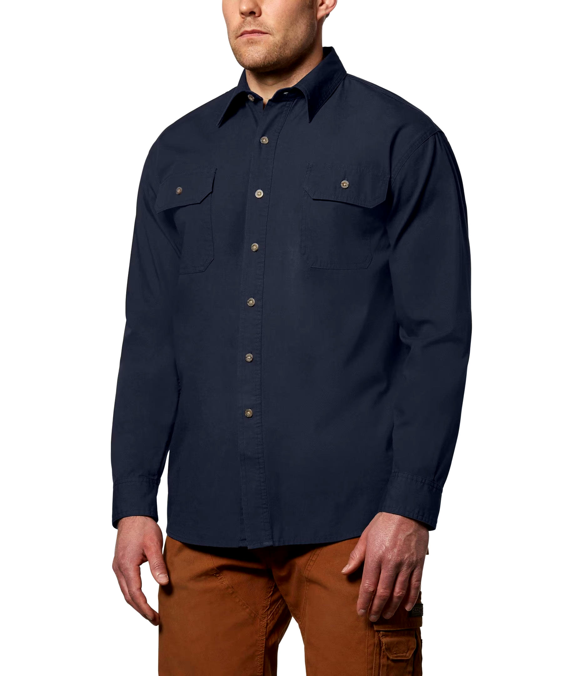 Dakota WorkPro Series Men's Relaxed Fit Long Sleeve Cotton Contractor Work Shirt