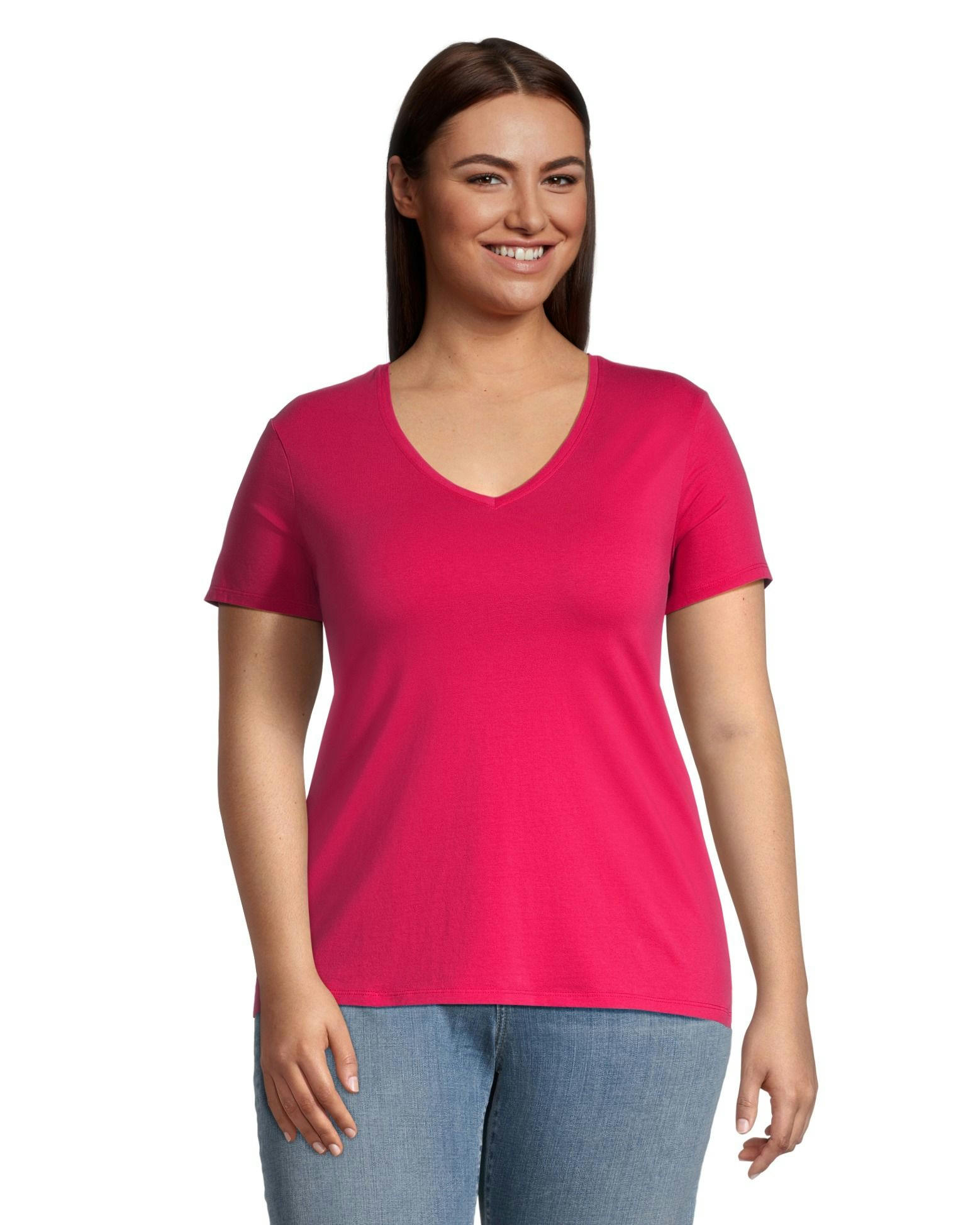 Denver Hayes Women's Semi Fitted V Neck T Shirt