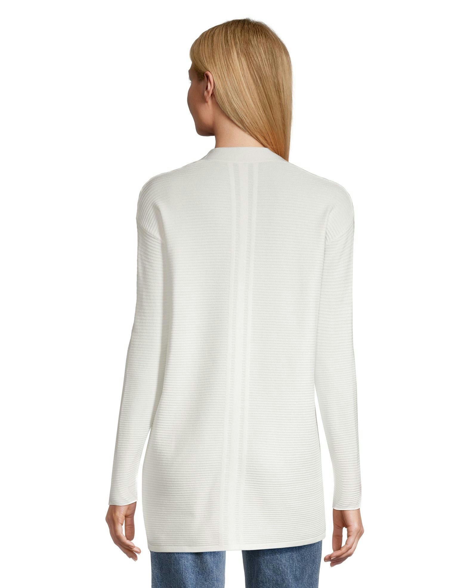 Denver Hayes Women's Semi Fitted Ribbed Open Front Cardigan