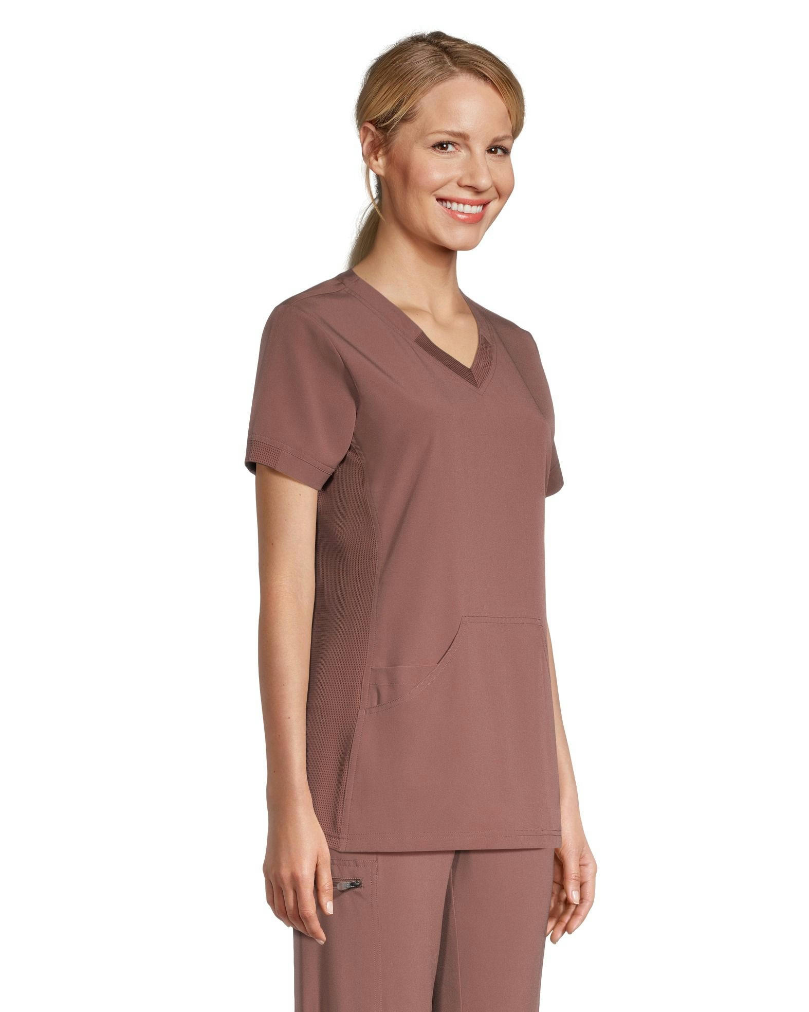 Scrubletics Women's 2-Pocket V-Neck Athletic Scrub Top